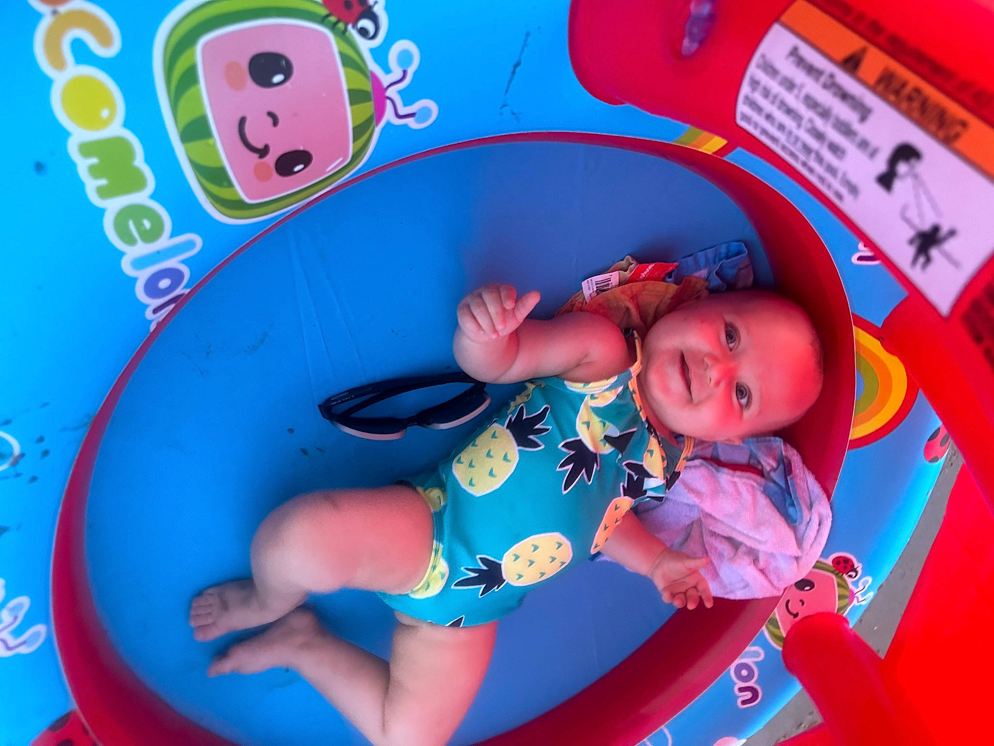 Emery joined the competition — help win amazing prizes! animation, baby, baby_products, baby_toddler_clothing, baby_toys, child, circle, electric_blue, facial_expression, fun, happy, joy, leisure, magenta, party_supply, person, pink, plastic, play, recreation
