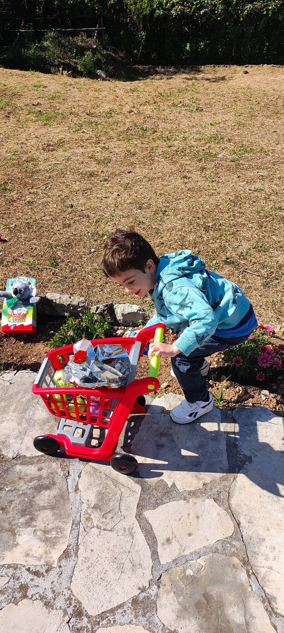 Lenny participe au concours pour gagner de l'argent avec cette photo : carmine, child, fun, grass, leisure, luggage_and_bags, motor_vehicle, people_in_nature, person, plant, plastic, play, recreation, sitting, soil, toddler, toy, toy_vehicle