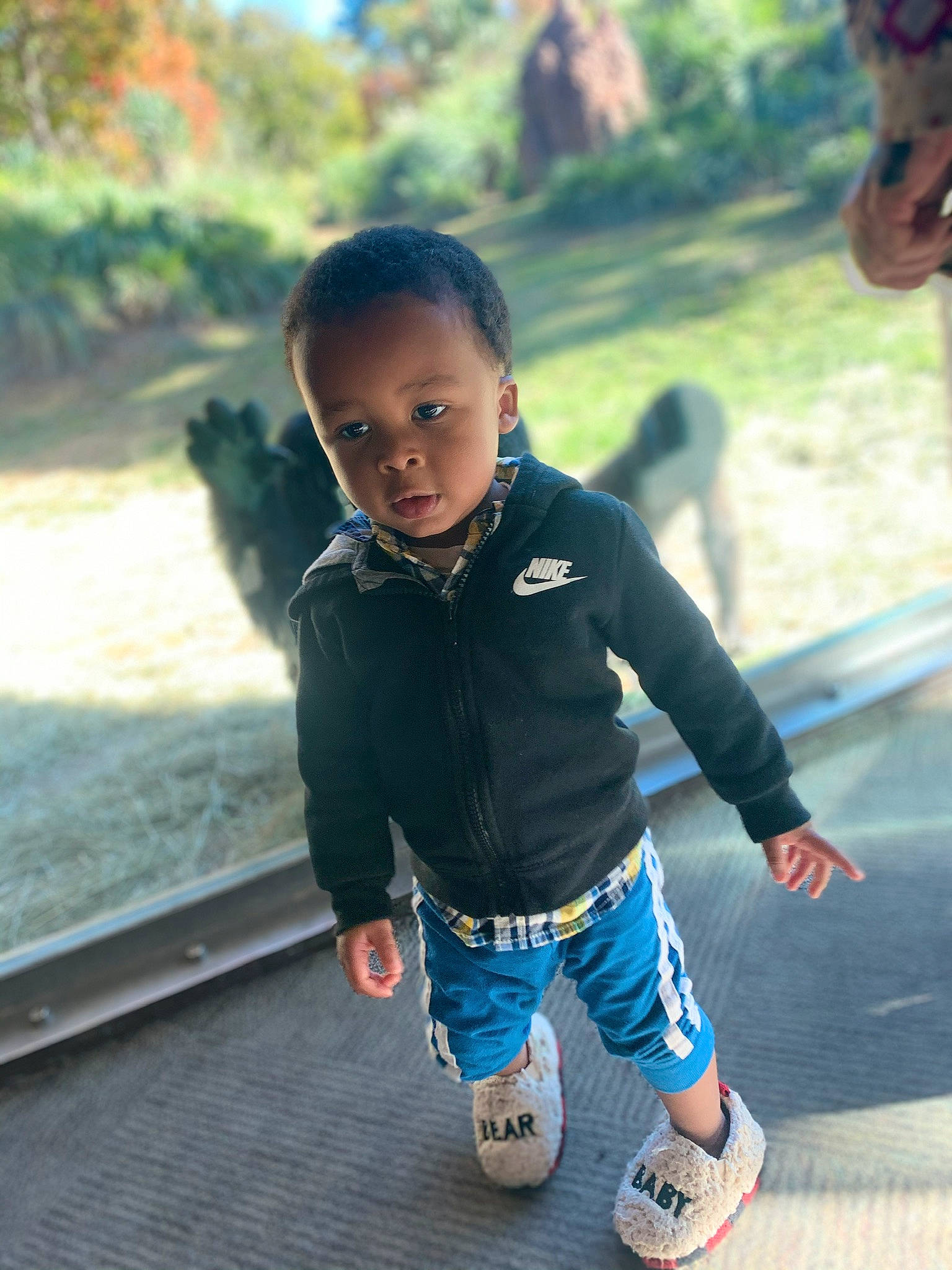 Amarion joined the competition — help win amazing prizes! black_hair, child, cool, footwear, fun, happy, jeans, leisure, person, photography, play, recreation, shoe, skin, smile, t_shirt, toddler, tree, vacation