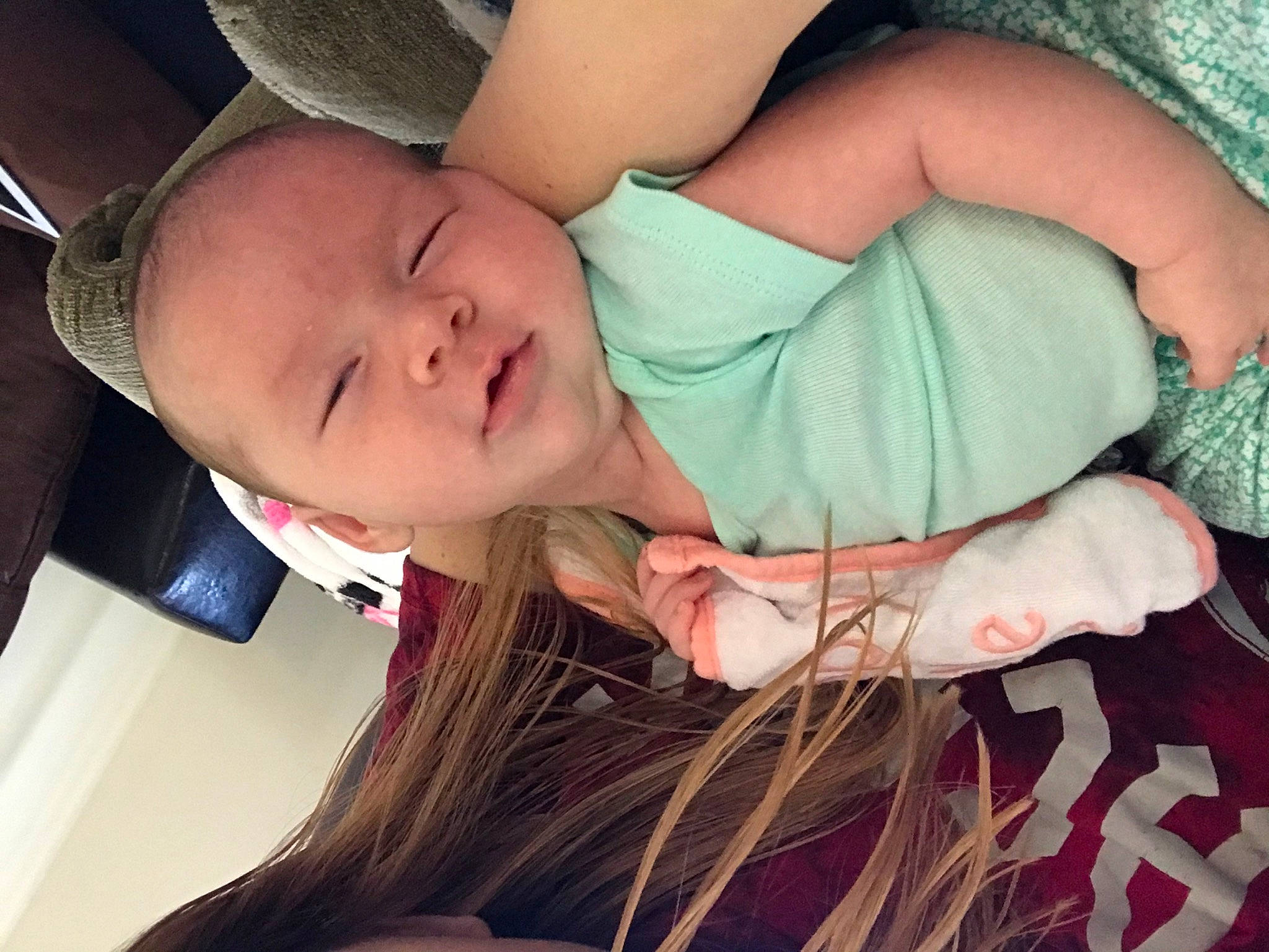 Shiloh is registered to the contest to win money with this photo: arm, baby, birth, cheek, child, eye, face, finger, hand, head, leg, long_hair, mouth, muscle, nap, neck, nose, person, skin, sleep