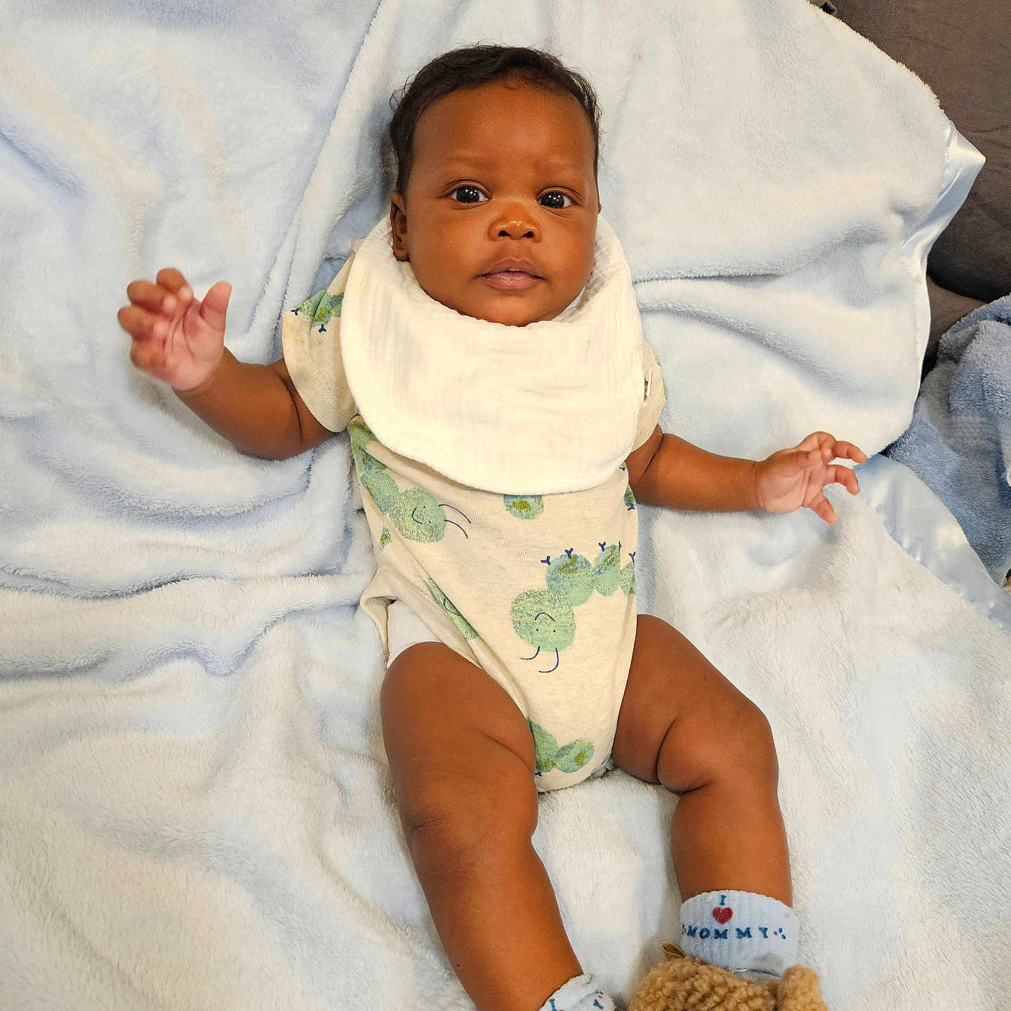 Jaylein joined the competition — help win amazing prizes! baby, bed, blanket, bodypart, clothing, couch, cushion, diaper, face, finger, furniture, hand, head, homedecor, hosiery, person, photography, portrait, sock, toy