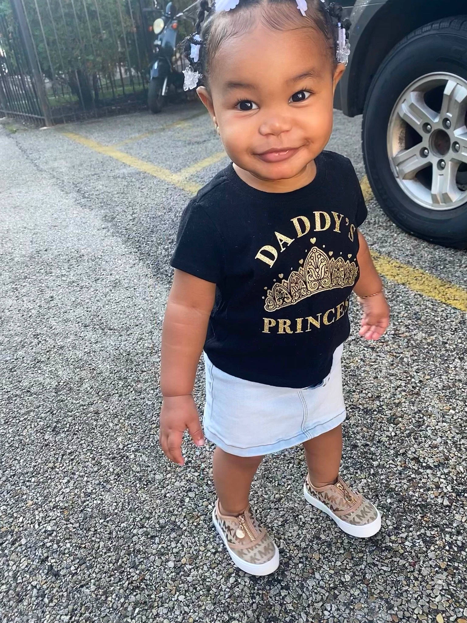 Valilcette joined the competition — help win amazing prizes! asphalt, automotive_lighting, automotive_tire, baby_toddler_clothing, eye, face, footwear, hairstyle, happy, head, joy, person, shoe, shorts, sleeve, smile, standing, t_shirt, tire, toddler