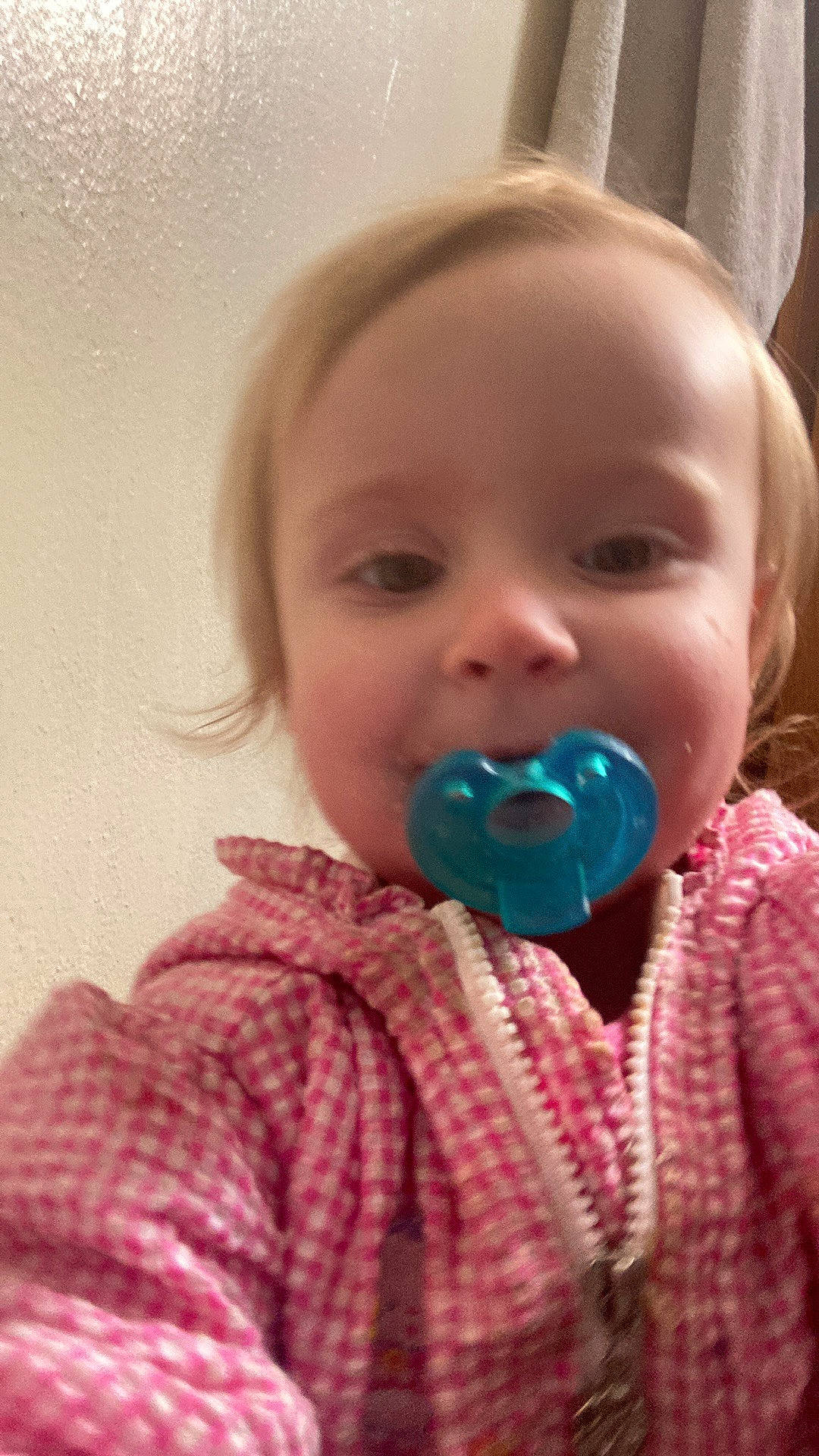 Adeline joined the competition — help win amazing prizes! baby, baby_toddler_clothing, cheek, child, ear, eyelash, fashion_accessory, fun, happy, iris, lip, magenta, nose, pattern, person, pink, play, sleeve, smile, sweetness