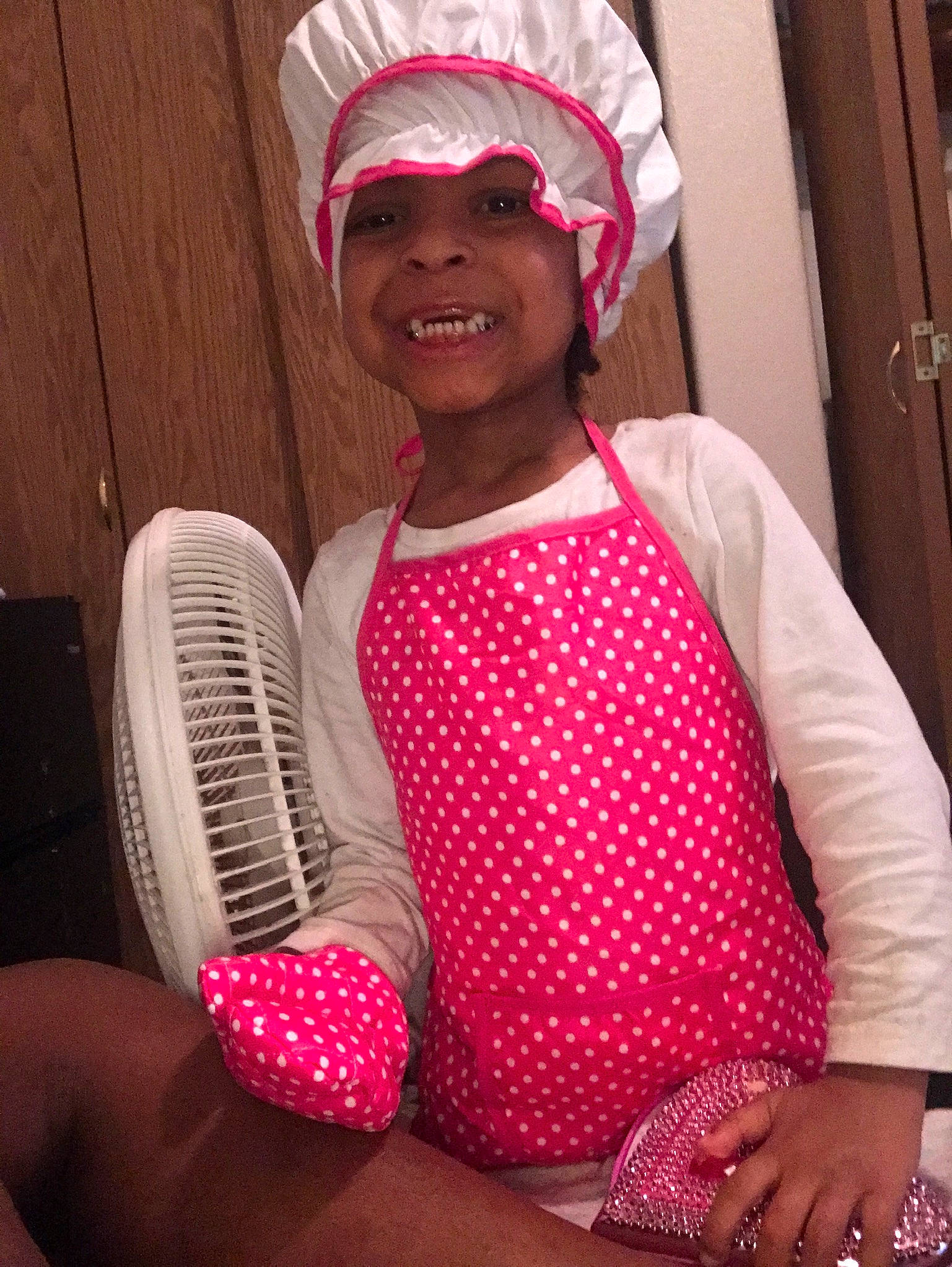 Mia joined the competition — help win amazing prizes! bonnet, child, hair_accessory, headgear, headwear, joy, knit_cap, magenta, pattern, person, pink, skin, smile