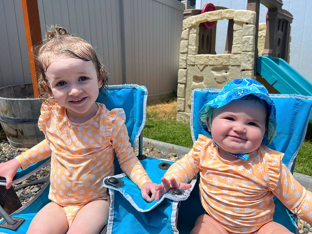 Amelia joined the competition — help win amazing prizes! baby, baby_toddler_clothing, blue, child, event, face, fun, grass, happy, headwear, house, joy, leisure, people, person, photograph, play, recreation, sitting, skin