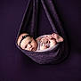 baby, infant, purple, fabric, headband, wrapped, newborn, cute, portrait, child, feet, hands, studio, soft, toddler, face, skin, expression, background, sling