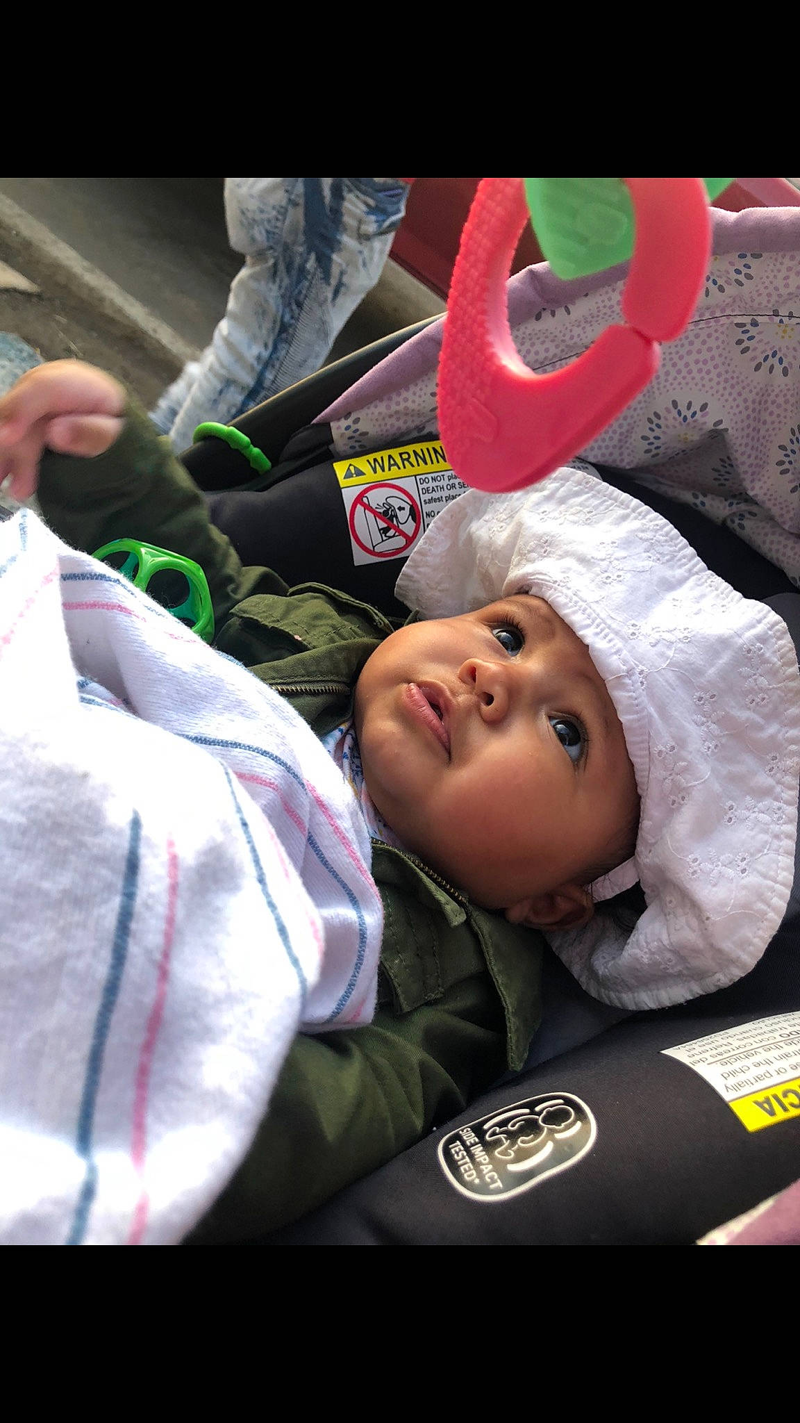 Avaleigh is registered to the contest to win money with this photo: baby, child, headwear, person, product