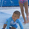 Izael joined the competition — help win amazing prizes! child, boy, swimwear, water, splash, play, summer, outdoor, fun, wet, happy, crawling, feet, legs, blue, colorful, poolside, young, person, daylight