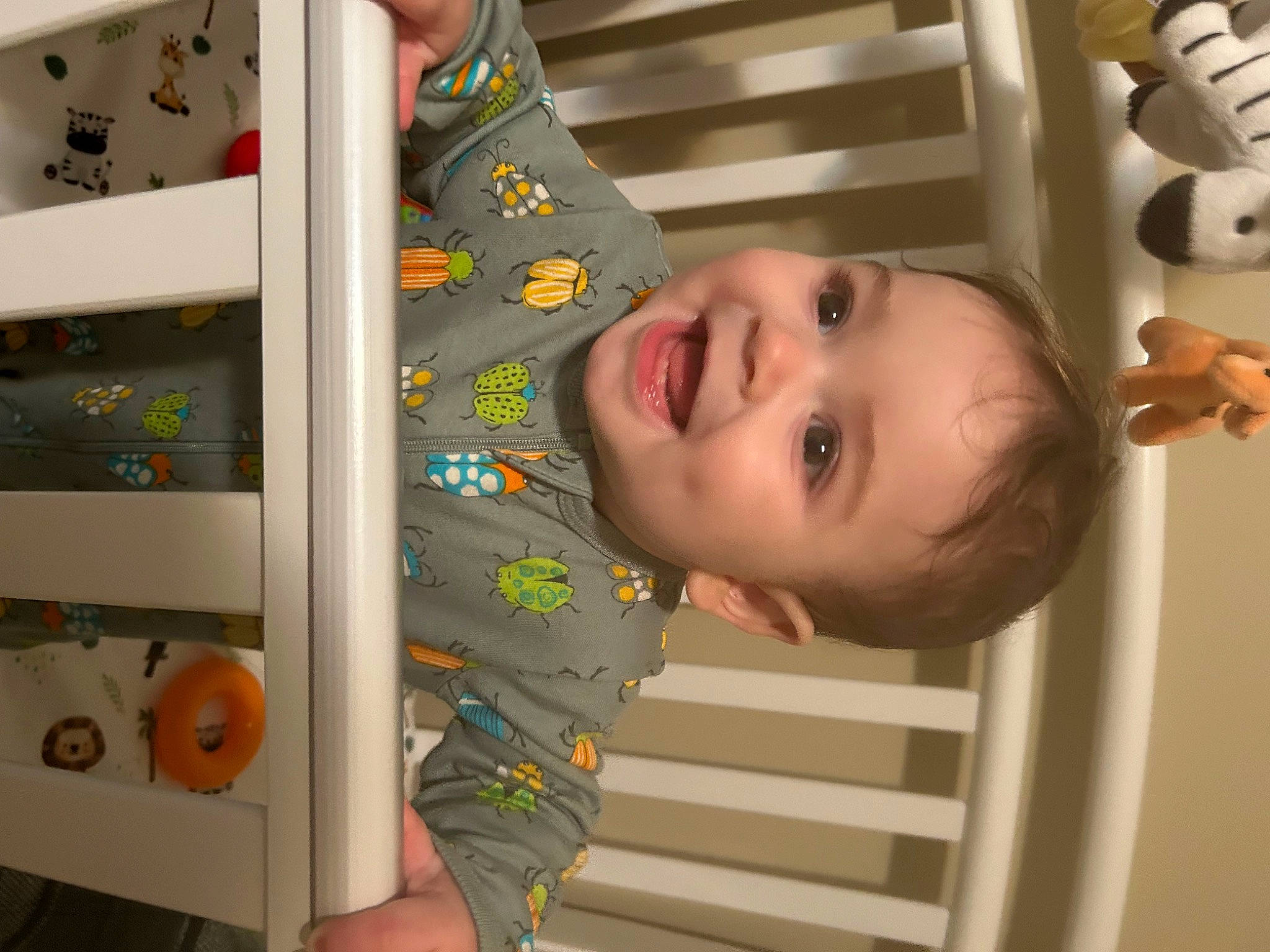 Grayson is registered to the contest to win money with this photo: baby, baby_safety, baby_toddler_clothing, cheek, child, chin, eyebrow, facial_expression, fun, happy, iris, joy, nose, organ, person, product, room, smile, textile, toddler