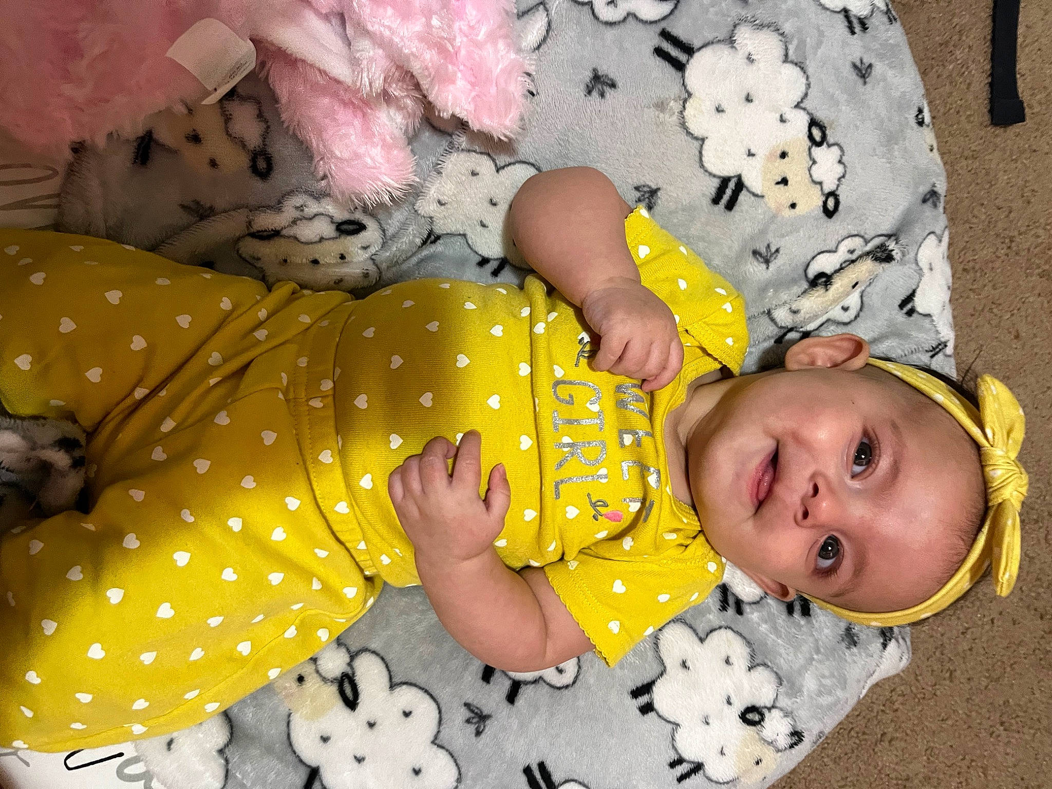 Ariyanna joined the competition — help win amazing prizes! baby, baby_products, baby_sleeping, baby_toddler_clothing, bedding, child, comfort, foot, fun, happy, human_leg, infant_bodysuit, linens, pattern, person, room, sleeve, textile, thigh, toddler