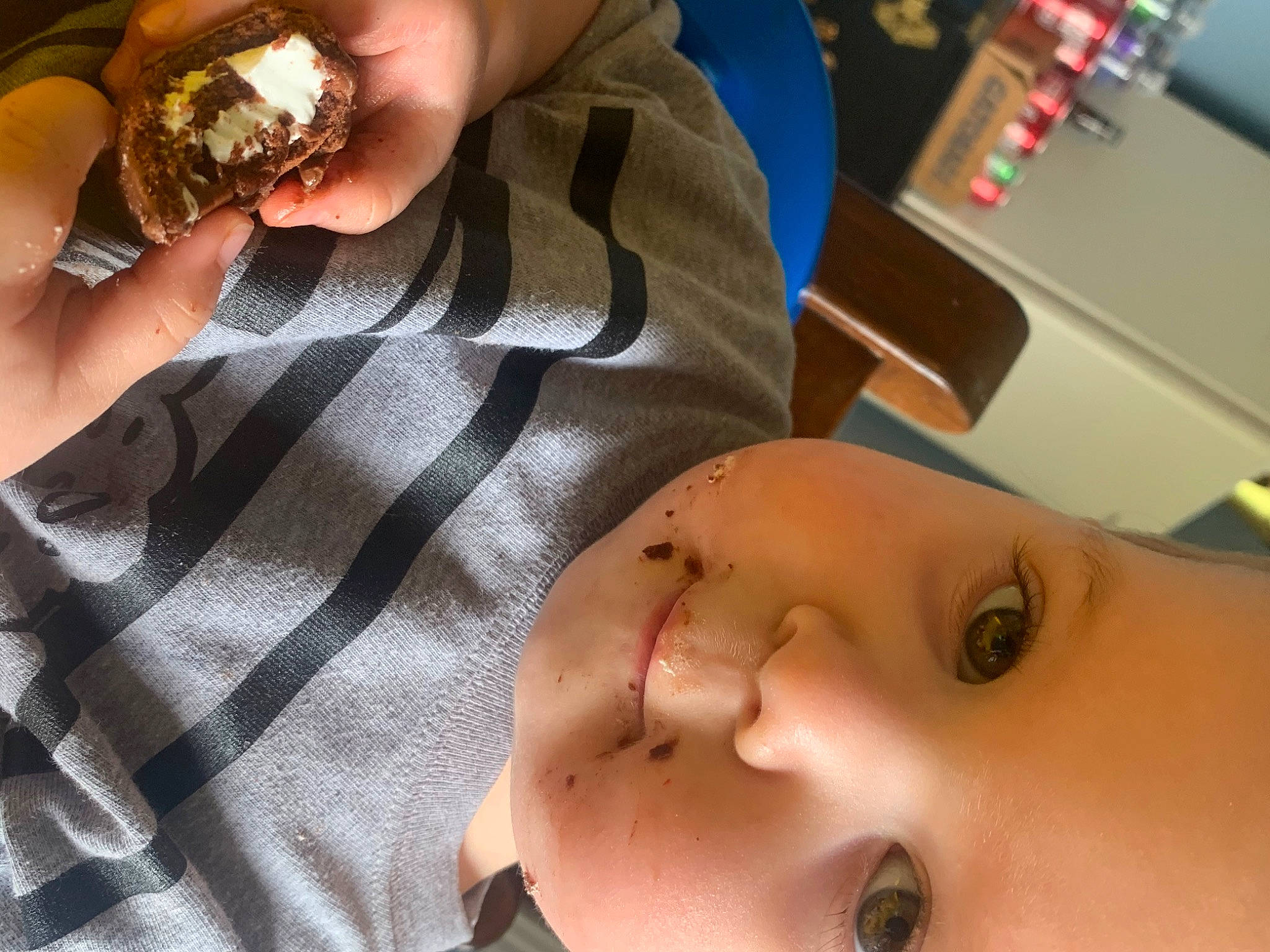 Gunner is registered to the contest to win money with this photo: baby, cheek, child, ear, eye, eyelash, face, finger, head, headwear, jaw, lip, mouth, nail, nose, person, skin, smile, toddler, tooth