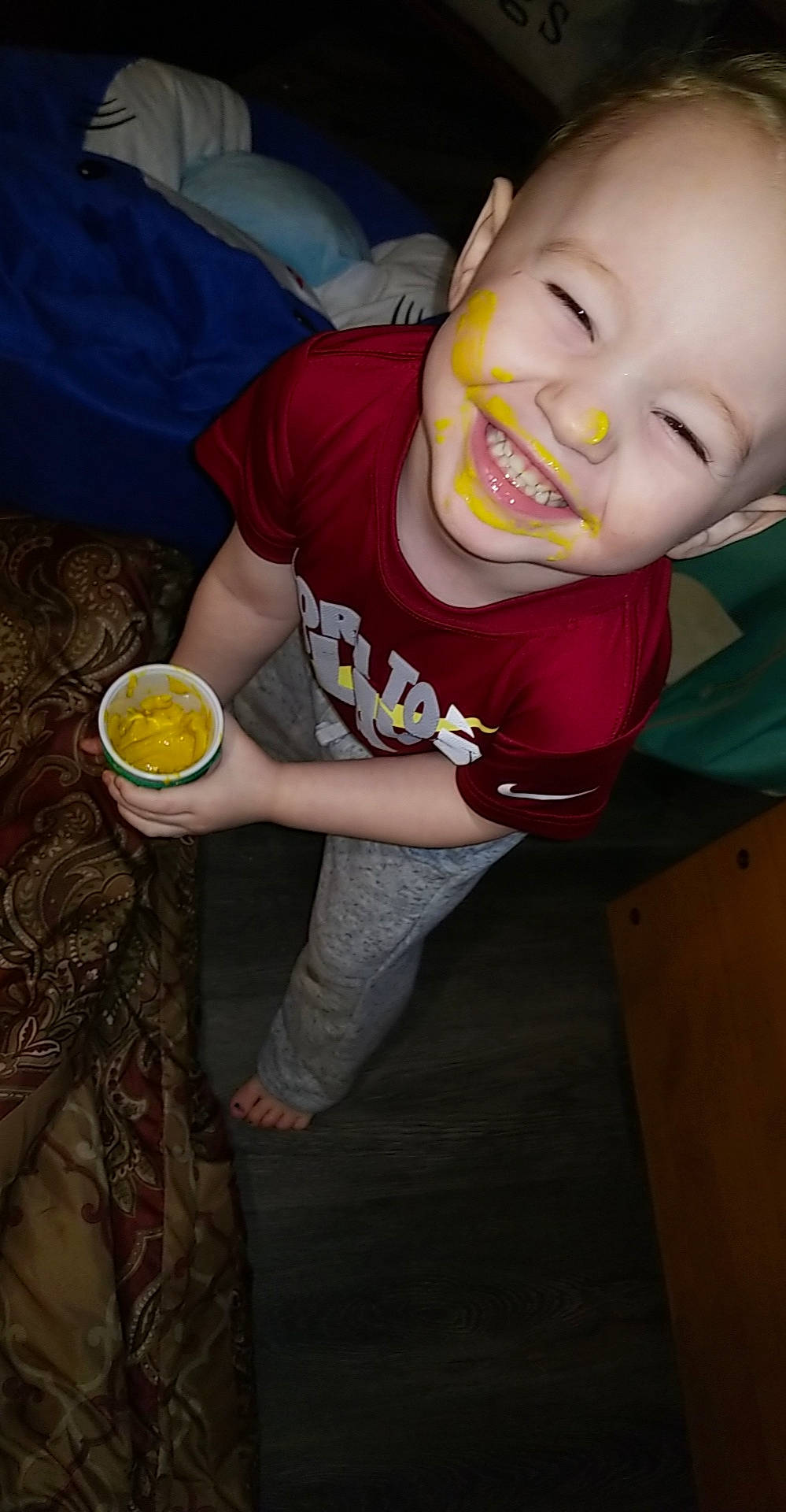 Wade joined the competition — help win amazing prizes! child, fun, joy, mouth, person, smile, toddler