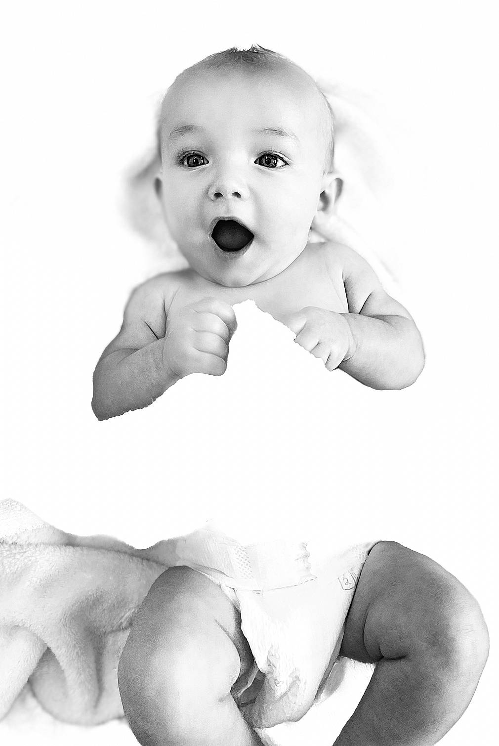 Cash joined the competition — help win amazing prizes! arm, baby, baby_toddler_clothing, black, black_and_white, cheek, eye, finger, flash_photography, gesture, hand, happy, human, human_body, nose, person, photograph, skin, stomach, toddler