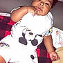 Davinchi is registered to the contest to win money with this photo: baby, black, blanket, checkered, child, clothing, comfort, cute, face, hand, indoor, infant, lying_down, mickey_mouse, person, portrait, red, sleepwear, soft, toddler