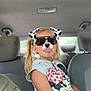 Nevaeh joined the competition — help win amazing prizes! blonde_hair, car_interior, car_seat, casual_clothing, child, daylight, digital_filter, dog_filter, minnie_mouse, person, pigtails, playful, seat, seatbelt, shorts, sunglasses, toddler, tongue_out, tshirt, window