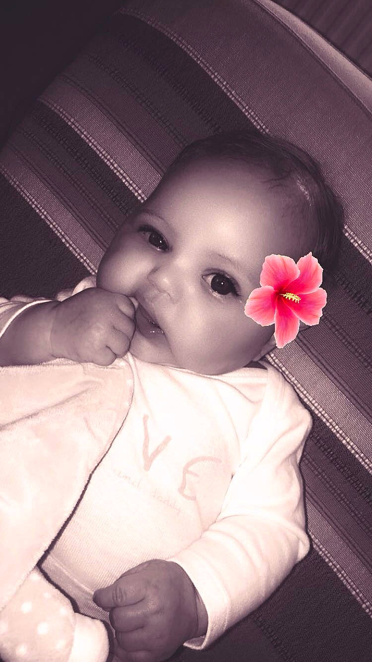 Inaya a rejoint le concours — aidez-le/la à gagner de superbes lots ! baby, beauty, cheek, child, eye, face, flower, head, lip, mouth, nose, person, petal, photography, pink, plant, skin, toddler