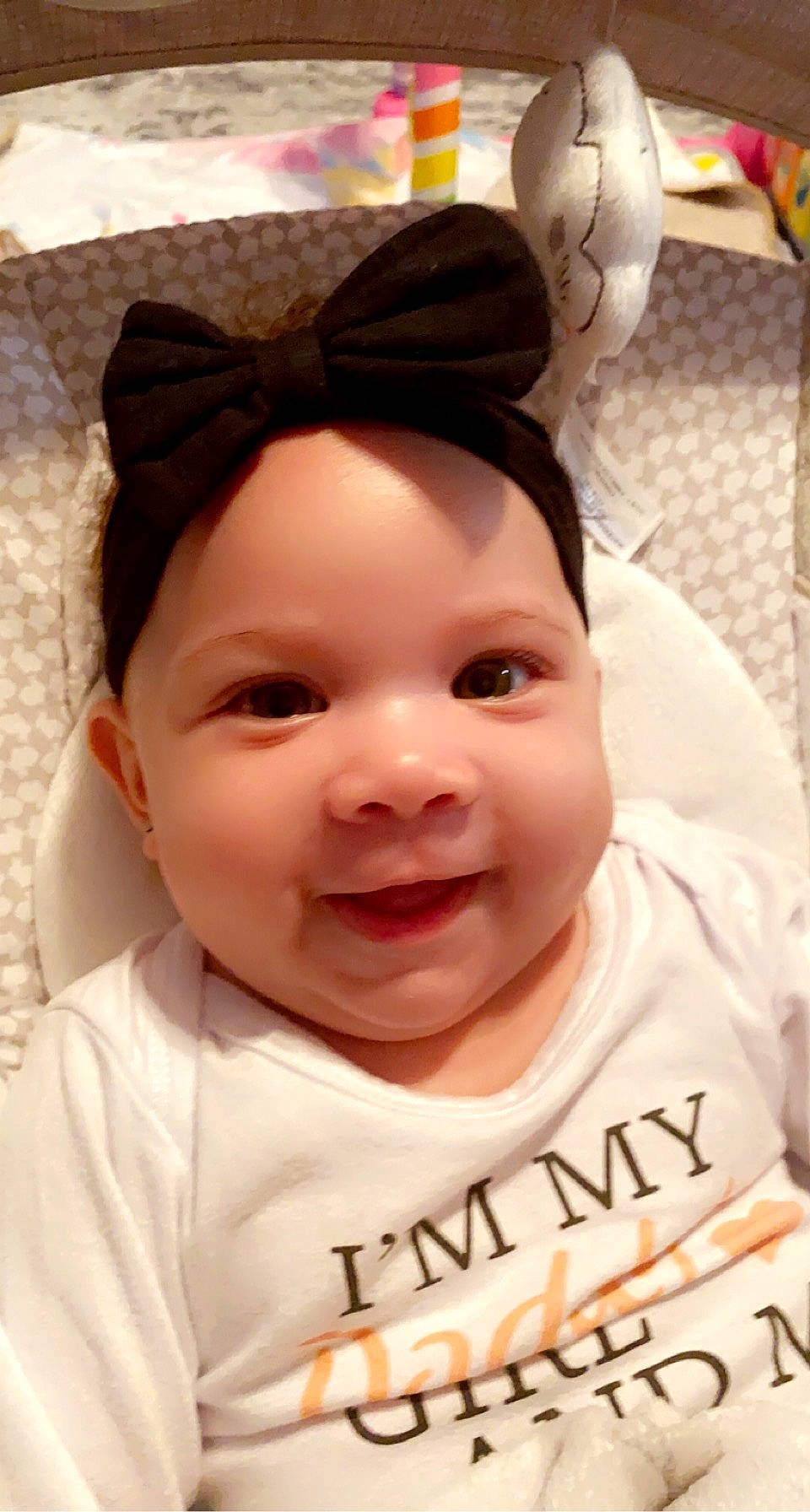 Ciara joined the competition — help win amazing prizes! baby, baby_laughing, cheek, clothing, ear, eyebrow, eyelash, face, forehead, gesture, happy, headwear, human_body, lip, mouth, nose, person, pink, skin, sleeve