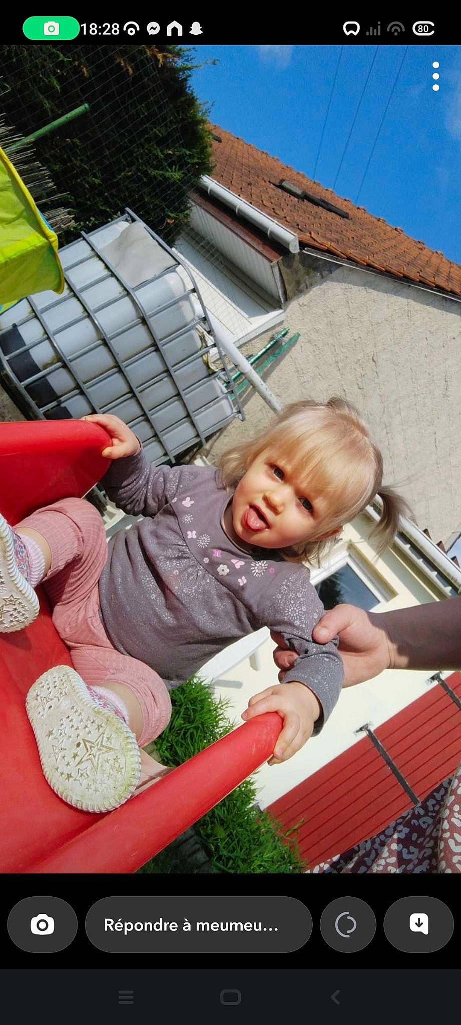 Lyana participe au concours pour gagner de l'argent avec cette photo : baby, baby_products, child, city, comfort, fun, grass, happy, house, leisure, outdoor_furniture, people_in_nature, person, photograph, play, recreation, sitting, sky, summer, toddler