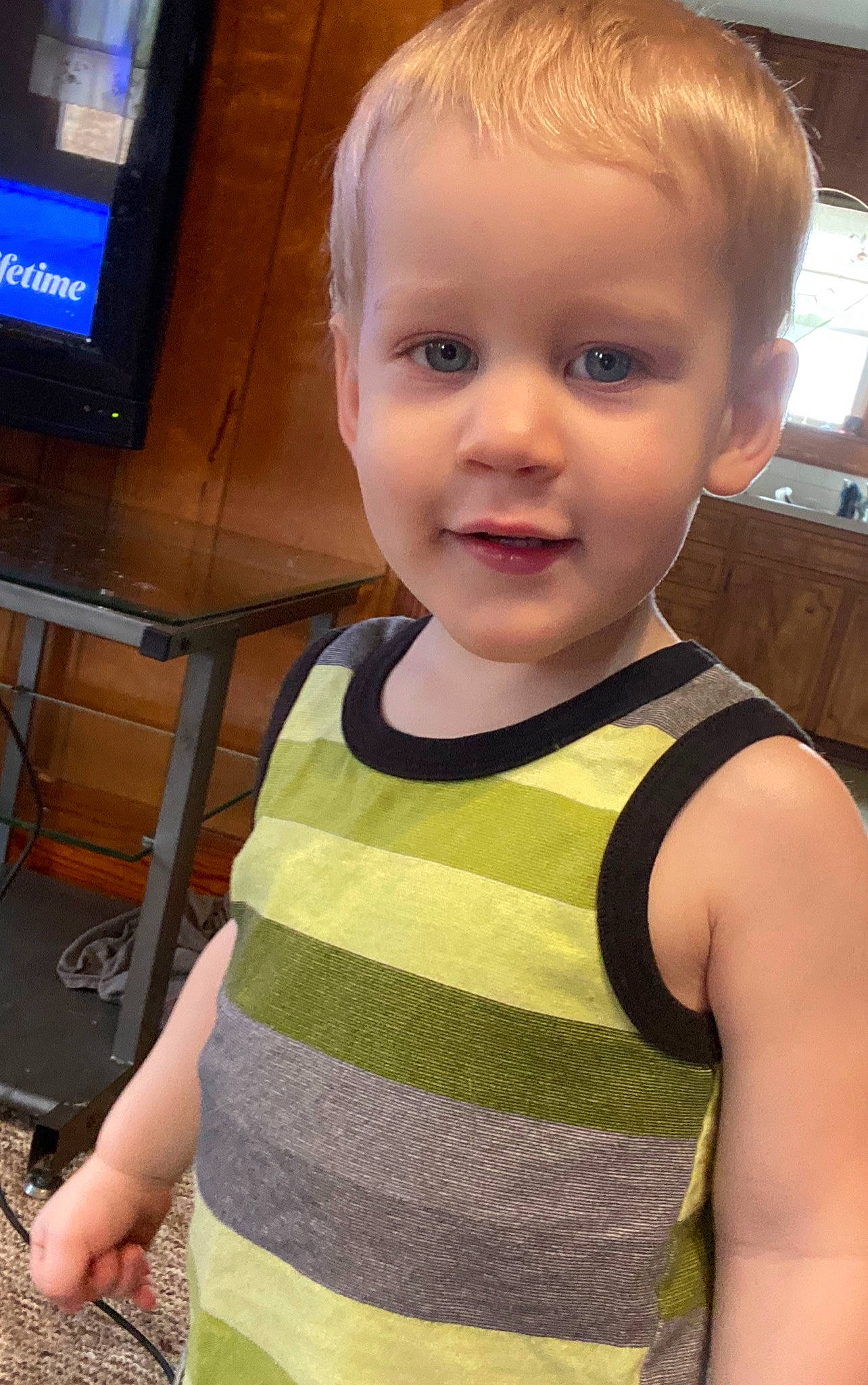 Wesley is registered to the contest to win money with this photo: child, face, person, skin, smile, toddler