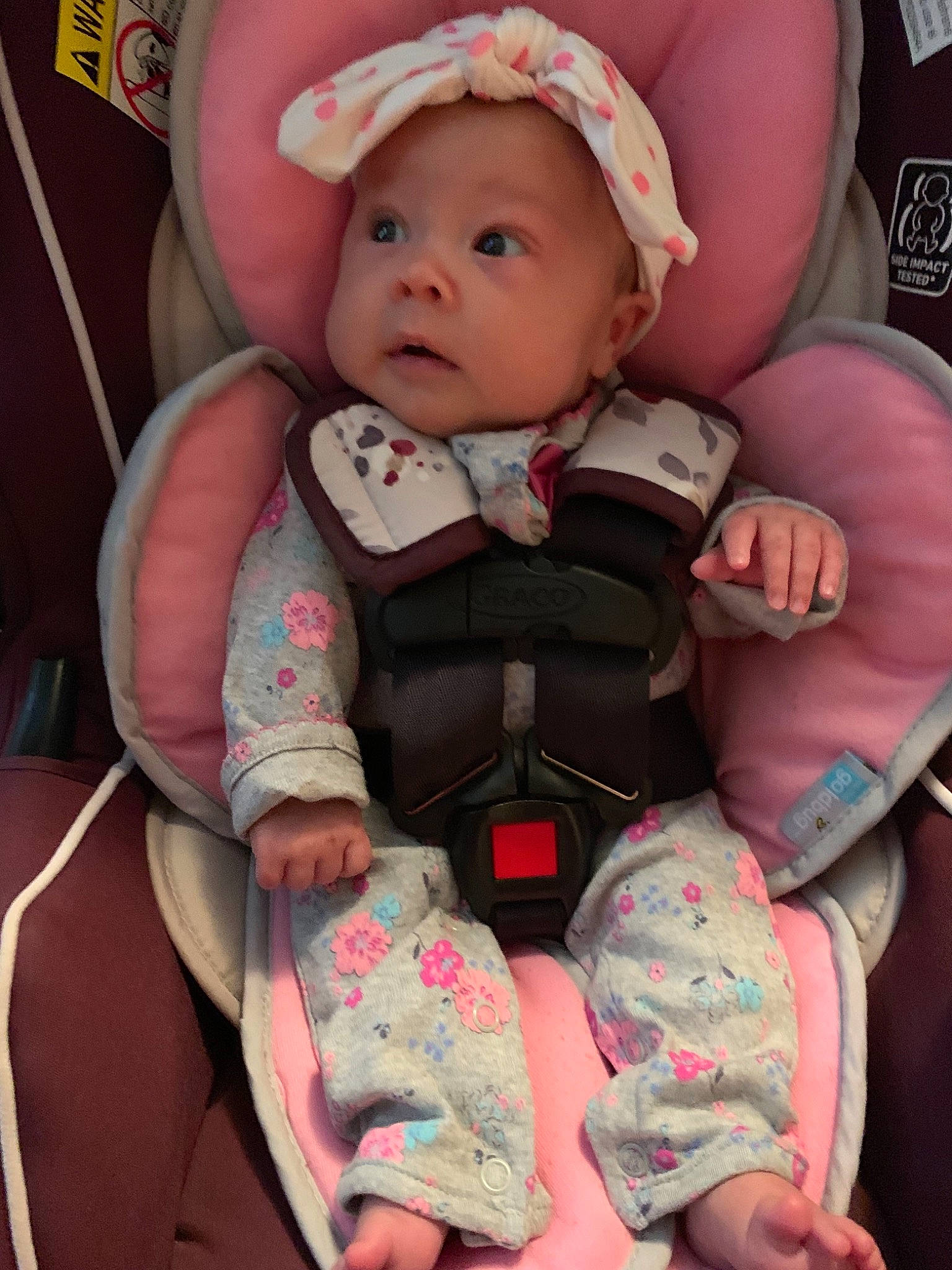 Bexley joined the competition — help win amazing prizes! baby, baby_in_car_seat, baby_products, car_seat, cheek, child, headwear, person, pink, product, skin, toddler, toy