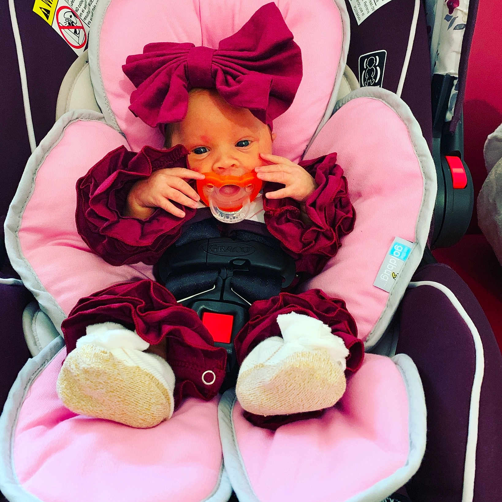 Bexley joined the competition — help win amazing prizes! baby, baby_products, car_seat, cheek, child, doll, material_property, pink, product, stuffed_toy, toddler, toy