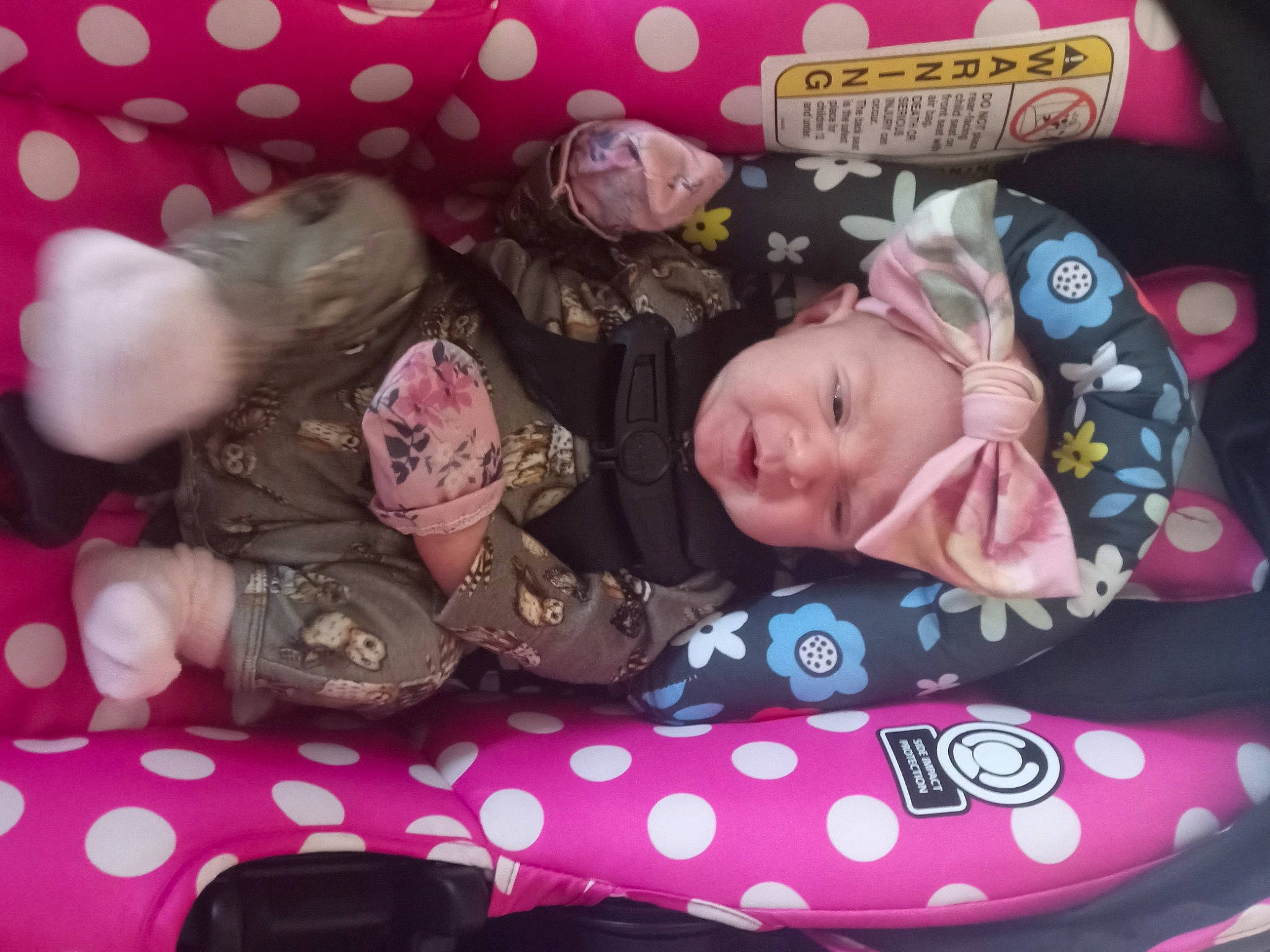 Avianna joined the competition — help win amazing prizes! baby, baby_carriage, baby_products, baby_toddler_clothing, baby_toys, car_seat, cheek, child, comfort, doll, eyelash, fashion_accessory, headwear, linens, magenta, pattern, person, pink, stuffed_toy, textile