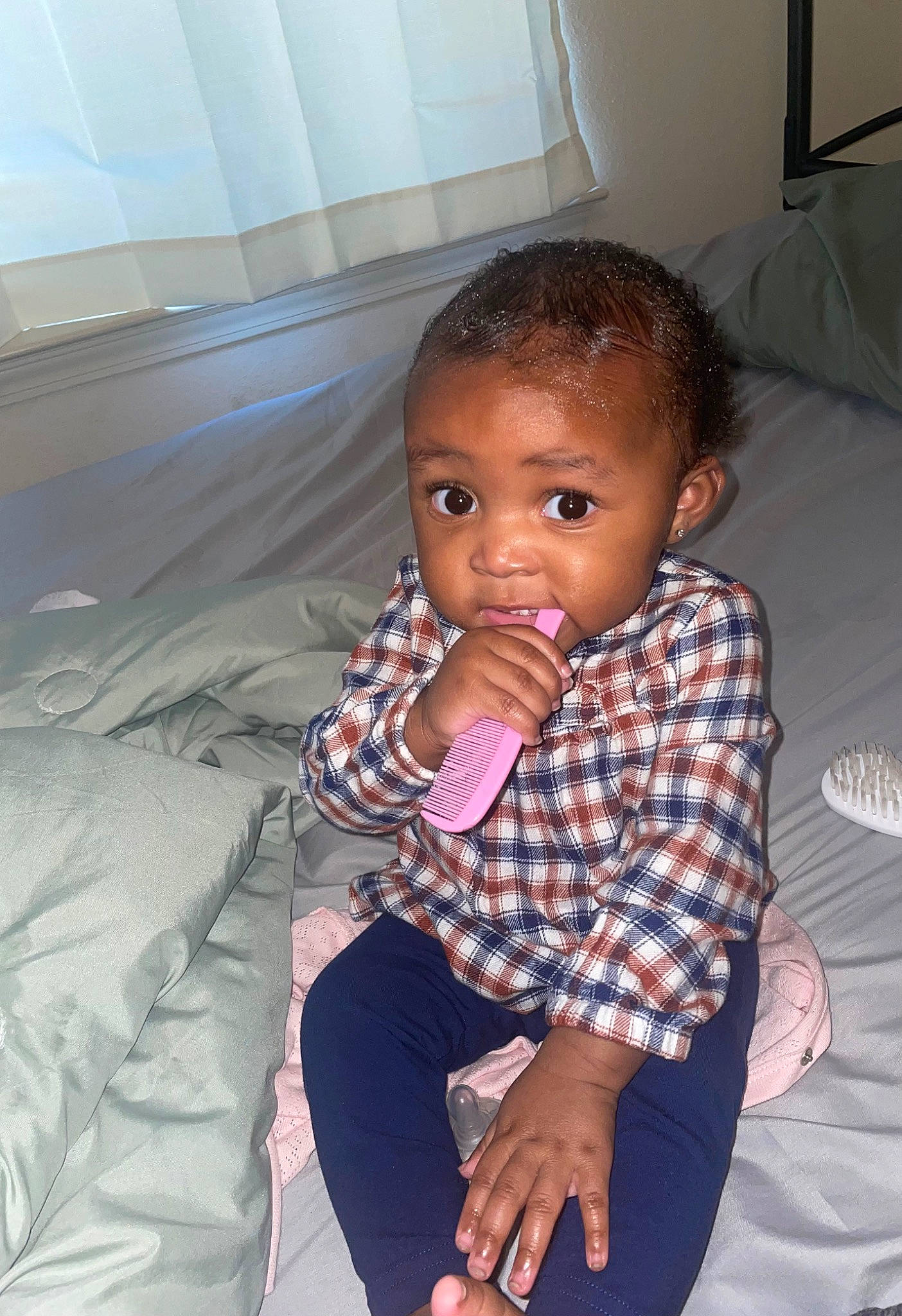 Leilani is registered to the contest to win money with this photo: baby_toddler_clothing, cheek, chin, comfort, eyebrow, eyelash, flooring, forehead, fun, gesture, happy, lip, mouth, neck, nose, person, shoulder, skin, sleeve, thumb