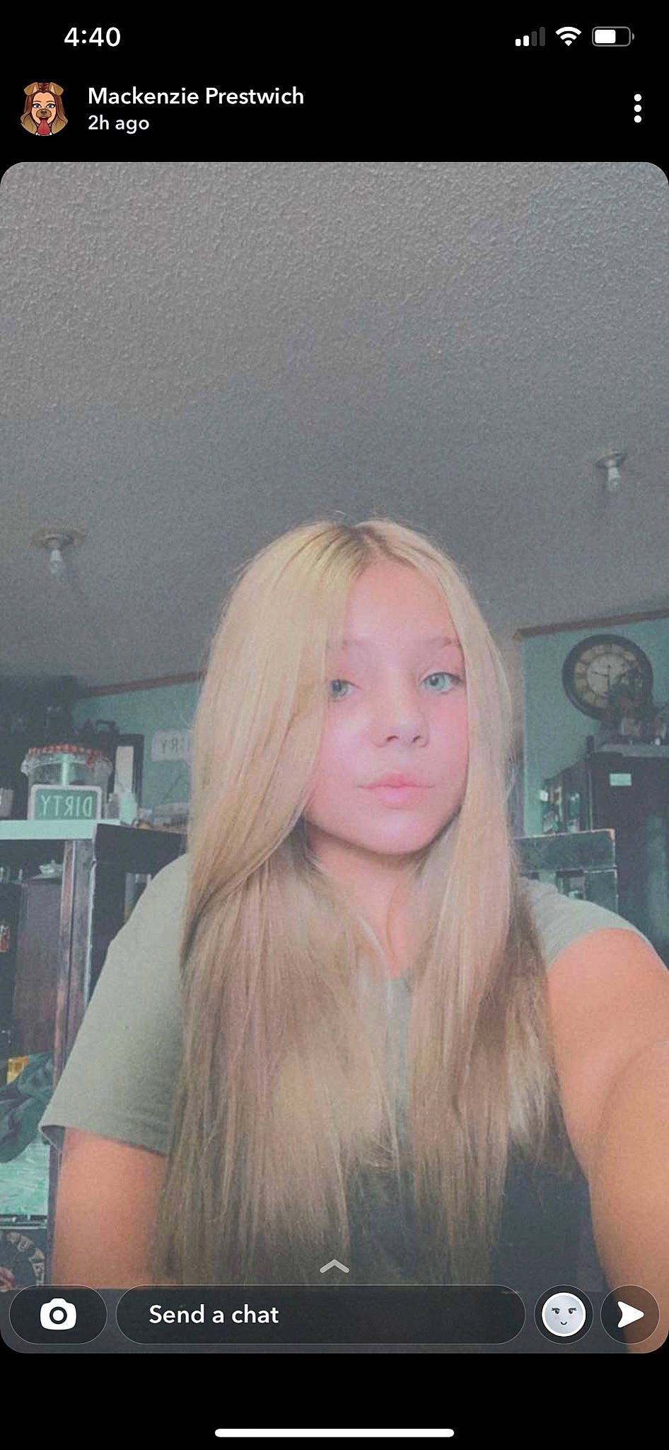 Mackenzie joined the competition — help win amazing prizes! bangs, blond, brown_hair, cheek, chest, clock, eyelash, forehead, iris, jaw, layered_hair, lip, long_hair, neck, nose, person, selfie, step_cutting, surfer_hair, thigh