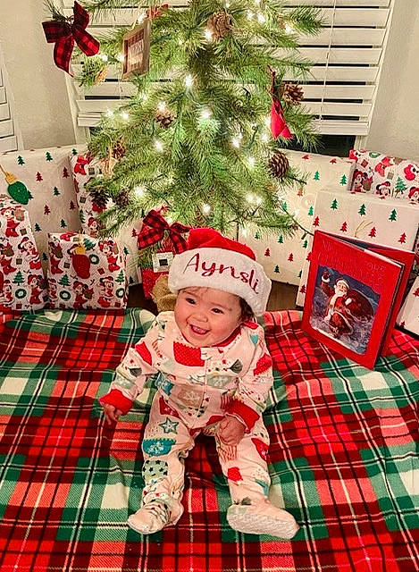 Aynsli joined the competition — help win amazing prizes! baby_toddler_clothing, christmas, christmas_decoration, christmas_eve, christmas_ornament, christmas_tree, event, evergreen, green, headwear, holiday, joy, mammal, pattern, person, plaid, plant, red, sleeve, tartan