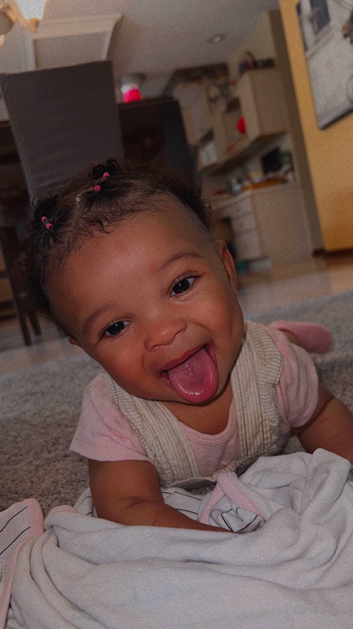 Wrenley joined the competition — help win amazing prizes! baby, baby_toddler_clothing, chair, cheek, chin, ear, eyebrow, floor, flooring, gesture, hair, happy, iris, lip, mouth, nose, person, picture_frame, skin, smile