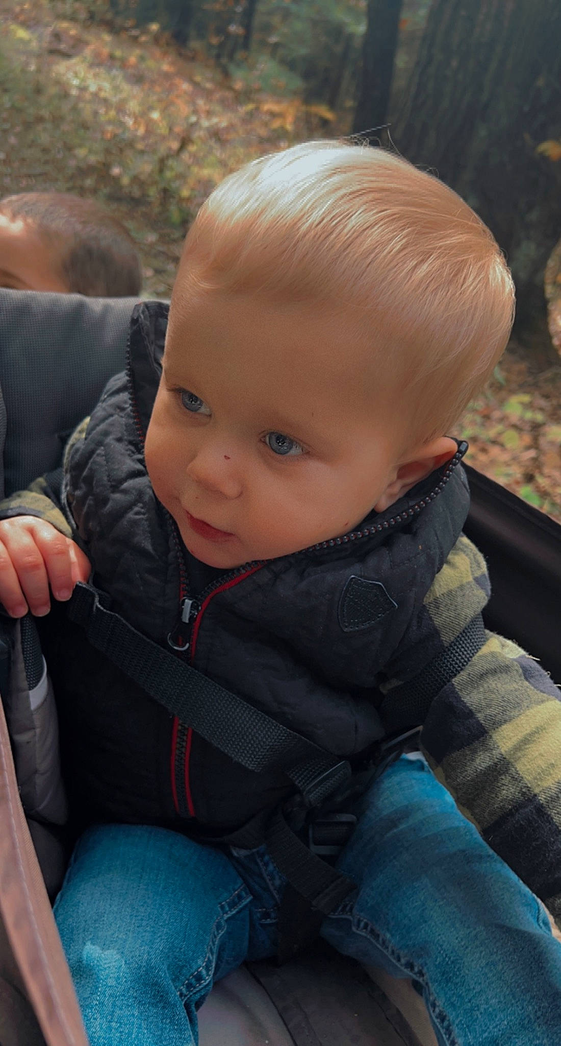 Brody joined the competition — help win amazing prizes! arm, baby, baby_toddler_clothing, cheek, child, chin, comfort, eye, facial_expression, hairstyle, hand, head, iris, lap, leg, mammal, nose, person, skin, toddler