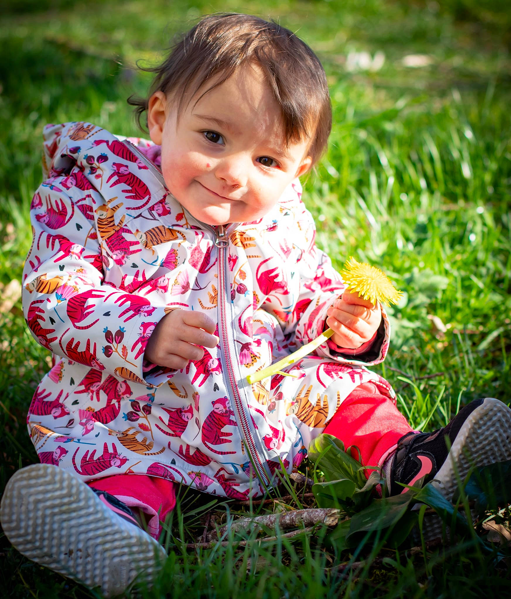Lison a rejoint le concours — aidez-le/la à gagner de superbes lots ! baby_toddler_clothing, cheek, child, eye, finger, grass, grass_family, happy, head, iris, lawn, leaf, meadow, people_in_nature, person, plant, sitting, skin, sleeve, sunlight