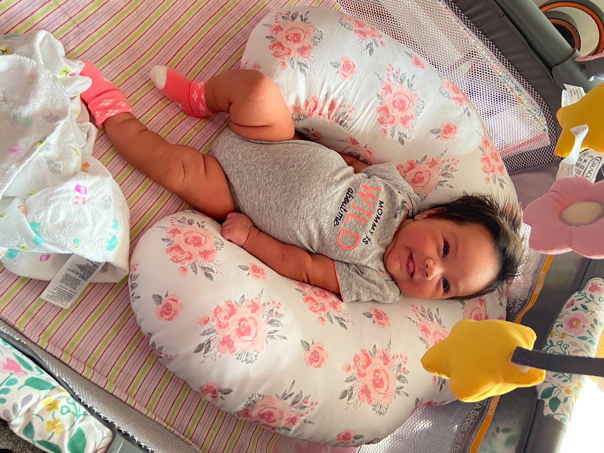 Alicia joined the competition — help win amazing prizes! abdomen, art, baby, baby_products, baby_sleeping, baby_toddler_clothing, carmine, child, comfort, fashion_accessory, human_leg, linens, nail, pattern, person, pink, product, skin, thigh, toddler