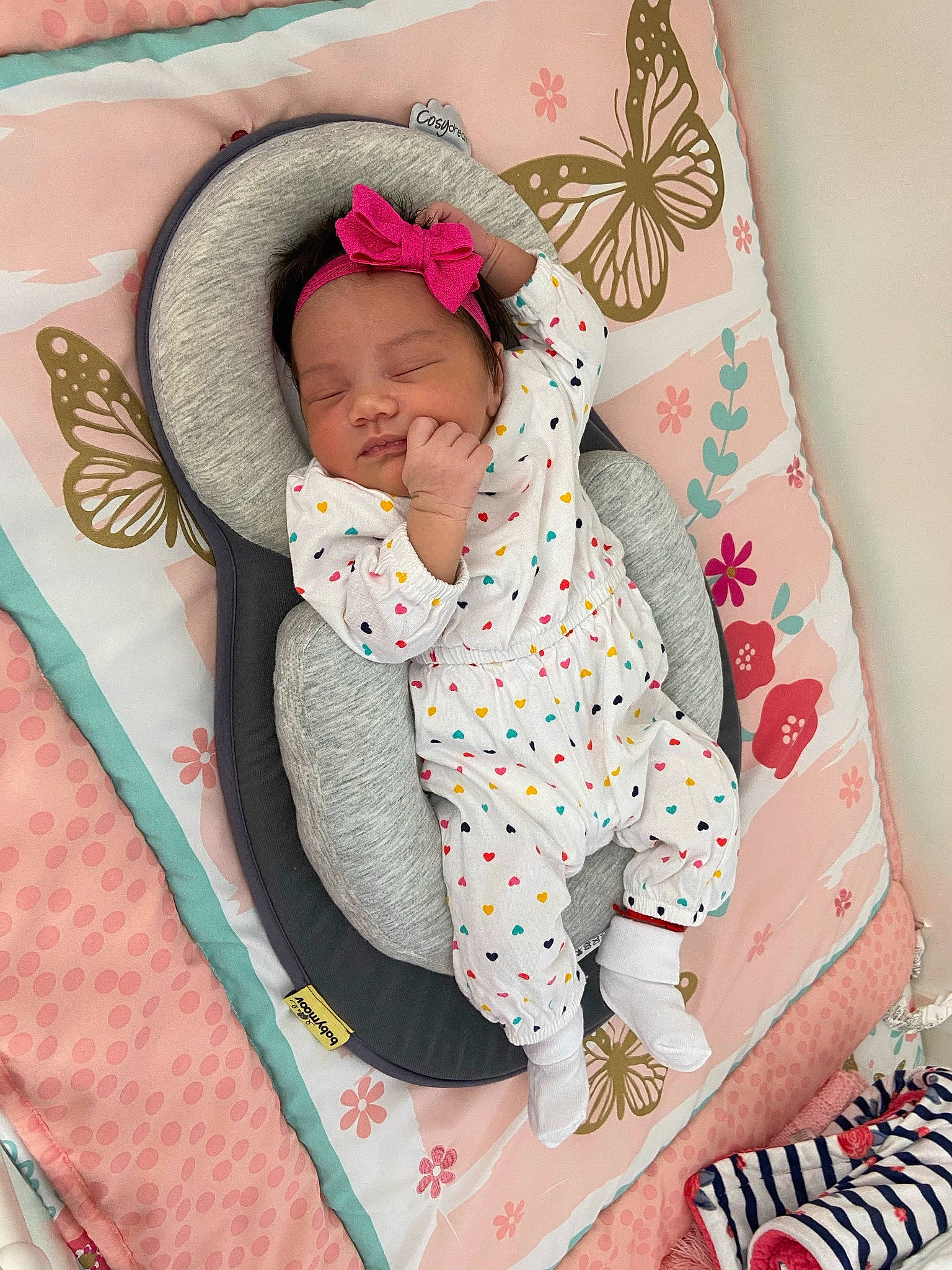 Alicia joined the competition — help win amazing prizes! baby, baby_products, baby_safety, baby_sleeping, baby_toddler_clothing, bedding, bedtime, child, comfort, linens, pattern, person, pink, pollinator, product, room, sleeve, t_shirt, textile, toddler