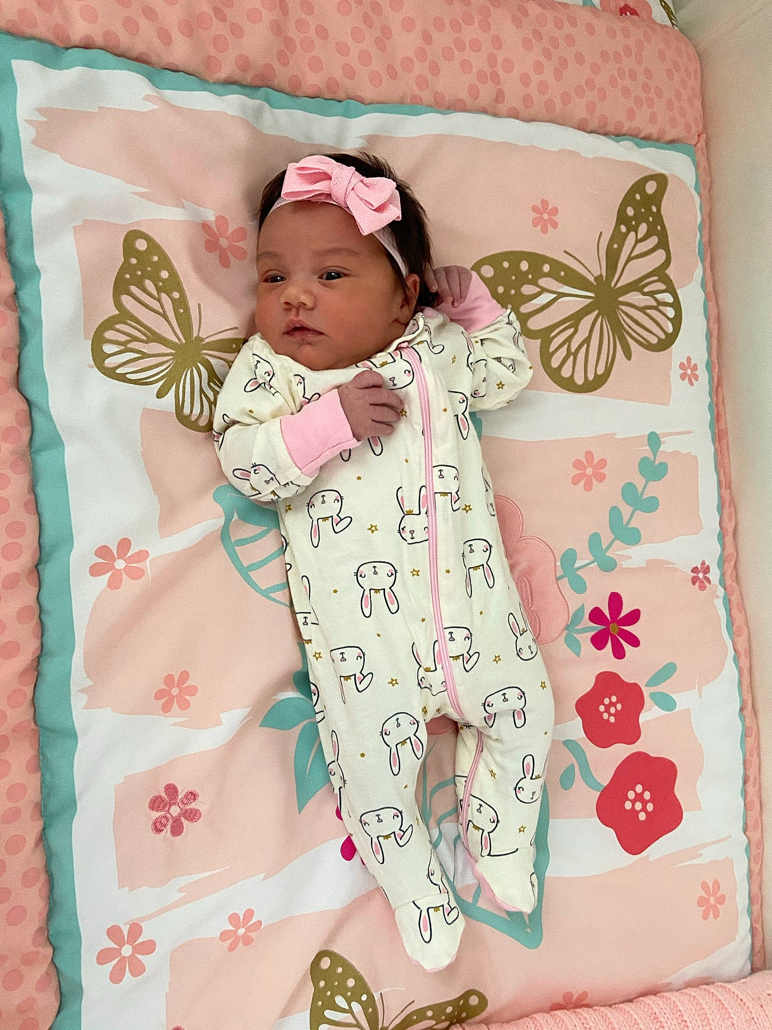 Alicia joined the competition — help win amazing prizes! arthropod, baby, baby_products, baby_sleeping, baby_toddler_clothing, butterfly, cap, child, happy, headwear, insect, linens, magenta, pattern, person, pink, pollinator, product, room, sleeve
