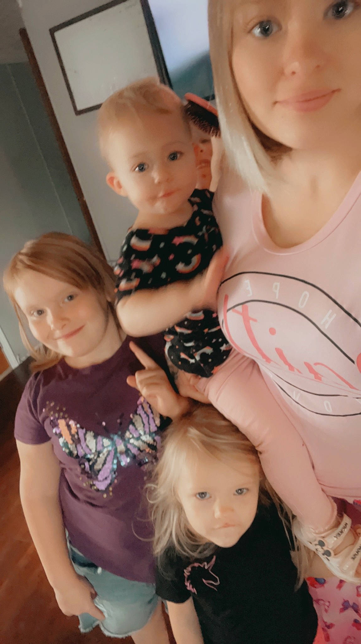 Makenna joined the competition — help win amazing prizes! arm, baby_toddler_clothing, cheek, eye, face, fun, gesture, happy, head, human, iris, joy, mammal, mouth, organ, person, pink, shoulder, skin, standing