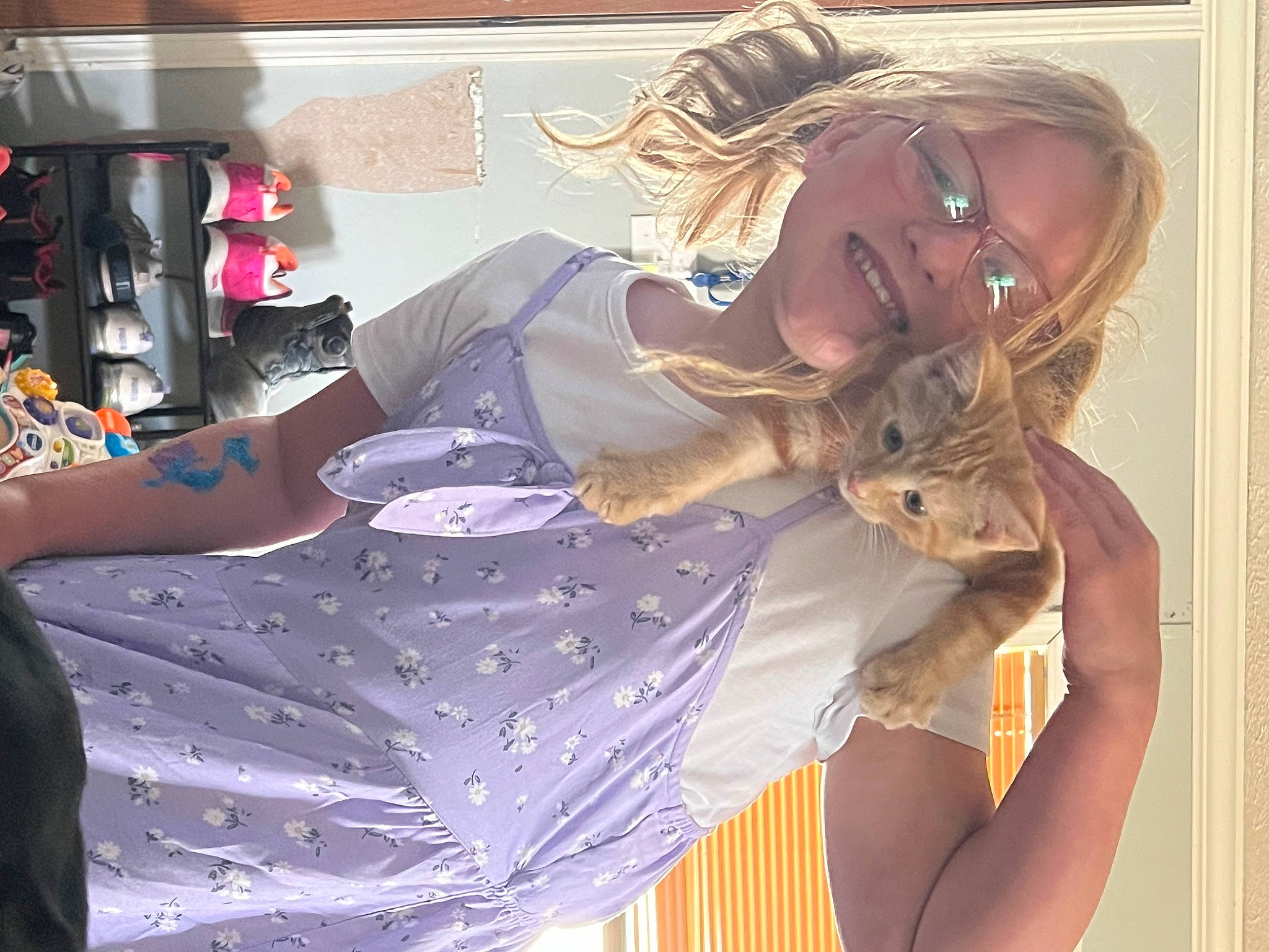 Cadence joined the competition — help win amazing prizes! abdomen, event, eyewear, fashion_design, fun, happy, jewellery, joy, long_hair, magenta, necklace, person, pink, purple, room, smile, sunglasses, thigh, trunk, vintage_clothing