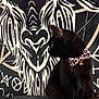 Stella joined the competition — help win amazing prizes! black_cat, bow_tie, leopard_print, cat, animal_mural, wall_art, black_leather, indoor, pet, feline, decor, portrait, sitting, looking_away, artistic, contrast, fierce_expression, stylish, close_up, mysterious