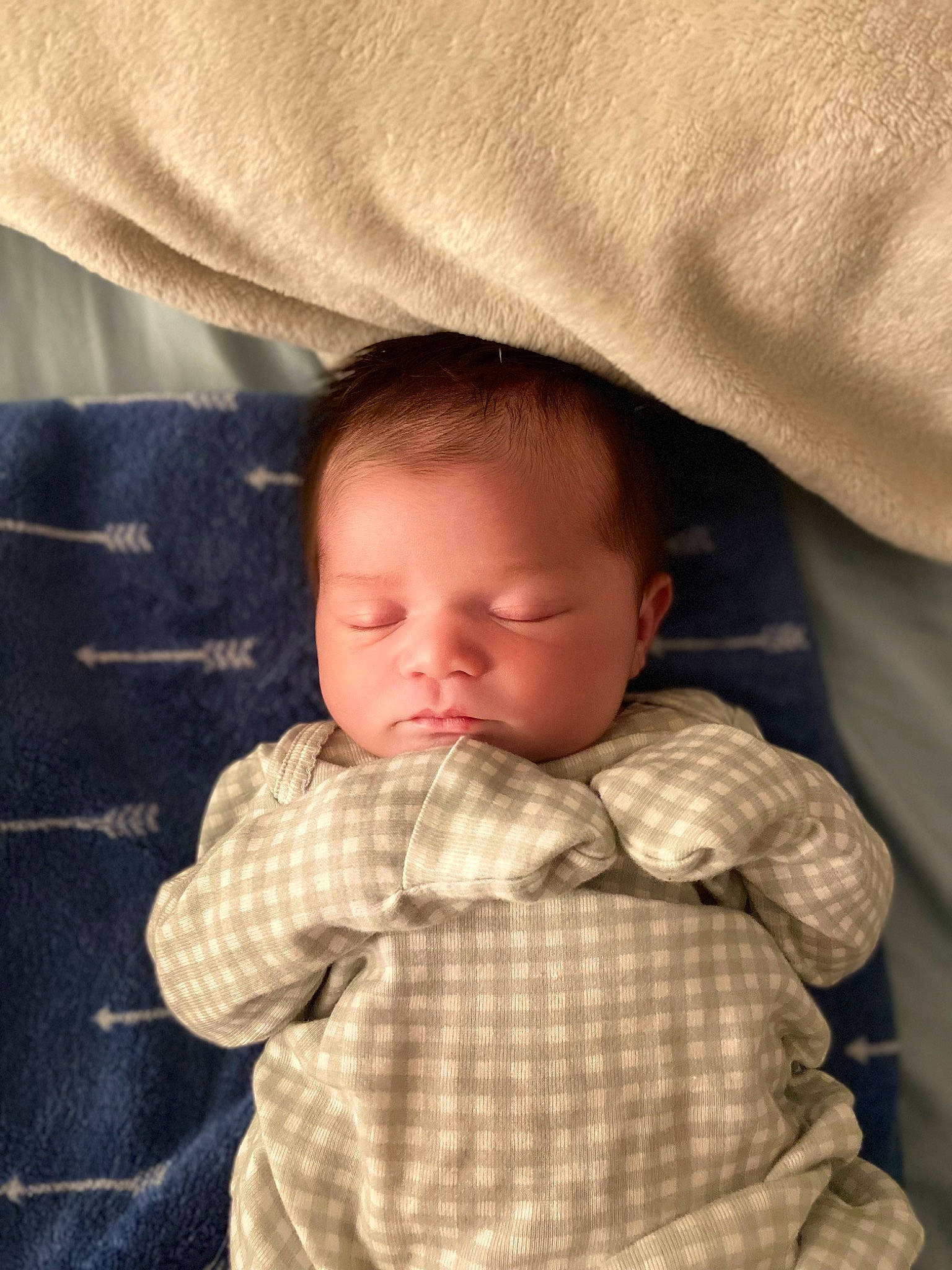 Kaycee joined the competition — help win amazing prizes! baby, baby_toddler_clothing, bedtime, cheek, child, comfort, fur, linens, nose, pattern, person, plaid, sitting, skin, sleeve, tartan, textile, toddler