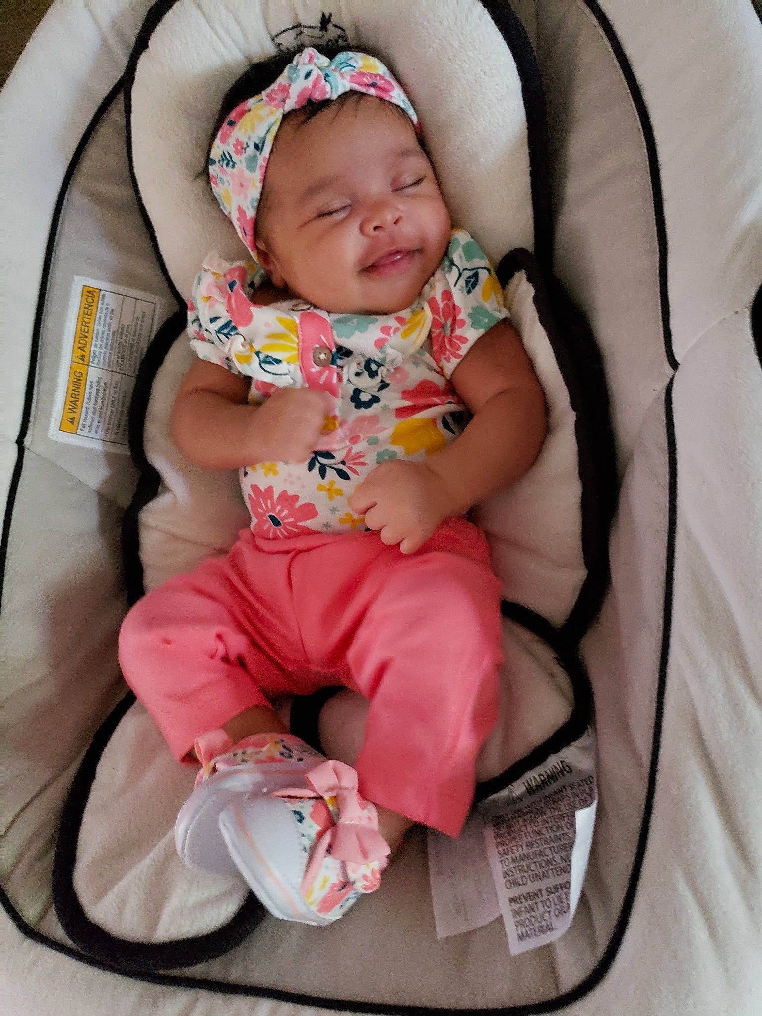 Erykah joined the competition — help win amazing prizes! baby, baby_in_car_seat, baby_products, baby_sleeping, child, comfort, person, pink, product, toddler