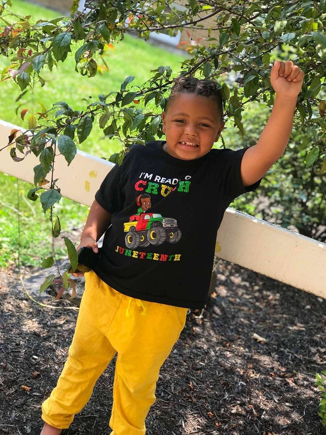 Jeremiah joined the competition — help win amazing prizes! adaptation, child, fun, grass, happy, joy, leisure, morning, people_in_nature, person, plant, sleeve, smile, soil, sportswear, summer, t_shirt, toddler, tree, trunk