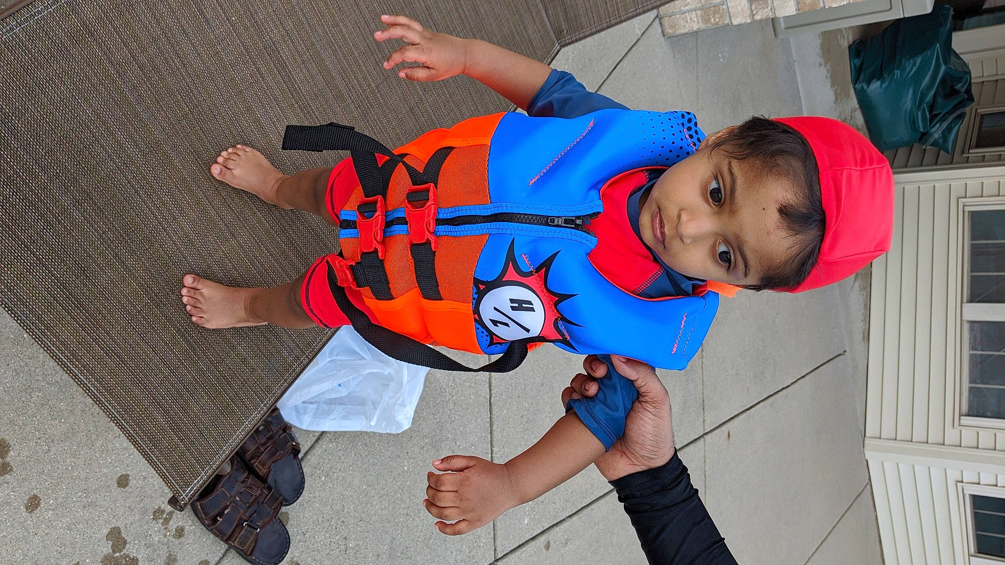 Neel is registered to the contest to win money with this photo: child, costume, fun, person, smile, vacation