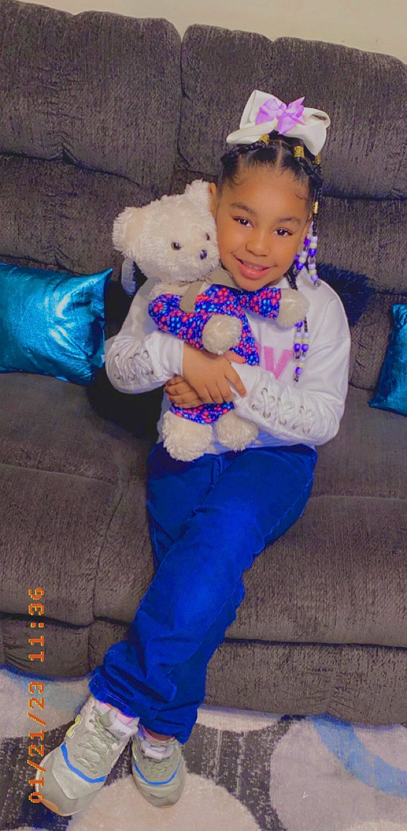 Markayla joined the competition — help win amazing prizes! azure, baby_toddler_clothing, blue, child, electric_blue, event, fun, happy, head, jeans, joy, leg, organ, people, person, pink, skin, smile, teddy_bear, textile