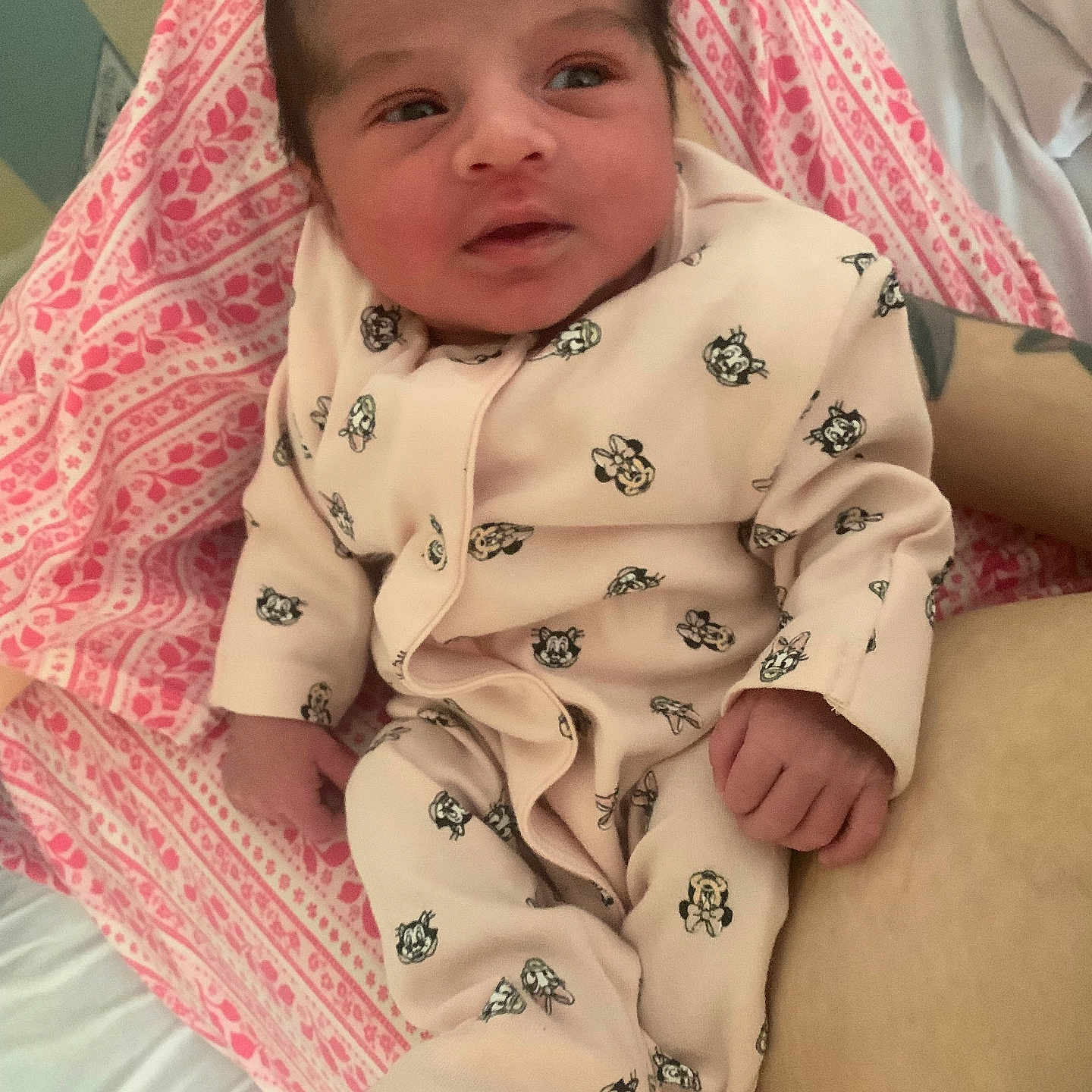 Rayleigh-Mae joined the competition — help win amazing prizes! architecture, baby, bed, blanket, building, childbirth, clothing, cushion, face, furniture, head, homedecor, hospital, newborn, pajamas, person, photography, portrait, quilt, sleeping