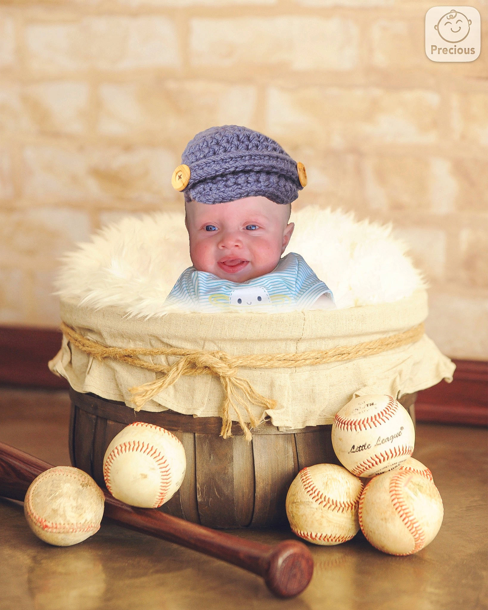 Mayrone participe au concours pour gagner de l'argent avec cette photo : baby, baby_products, baby_toddler_clothing, ball, beanie, cap, cheek, child, comfort, flooring, happy, hardwood, headwear, knit_cap, outerwear, person, portrait_photography, sitting, smile, sports_equipment