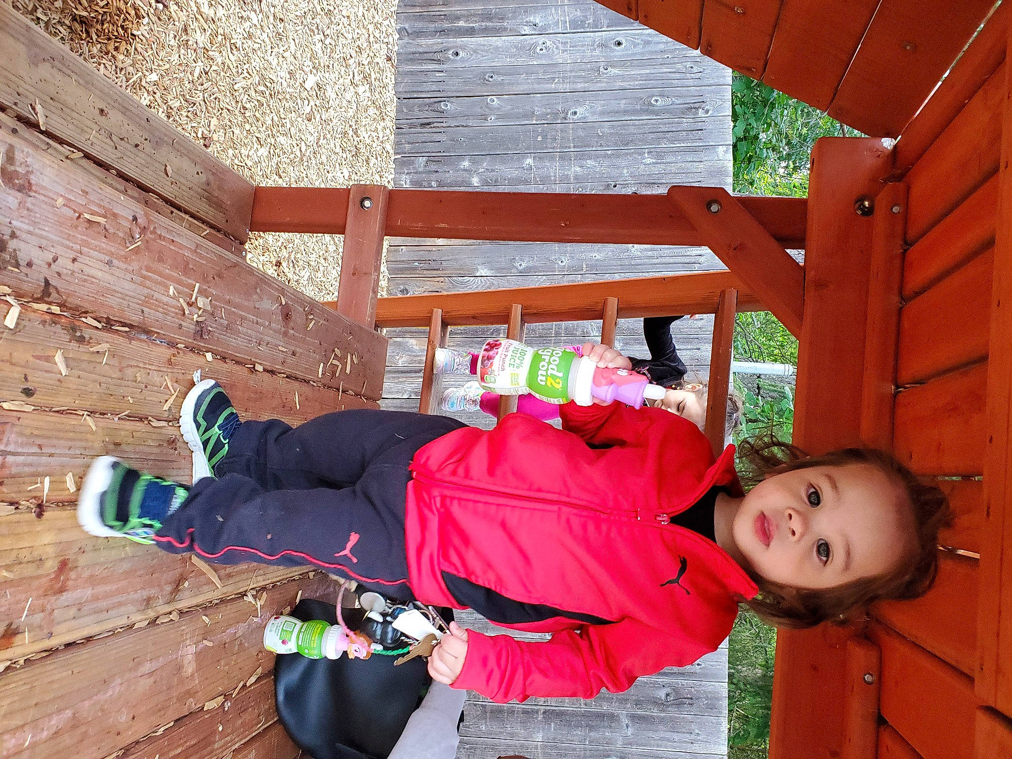 Matrix is registered to the contest to win money with this photo: fun, hardwood, house, leisure, magenta, person, photograph, plant, red, smile, snapshot, toddler, tree, wood, wood_stain