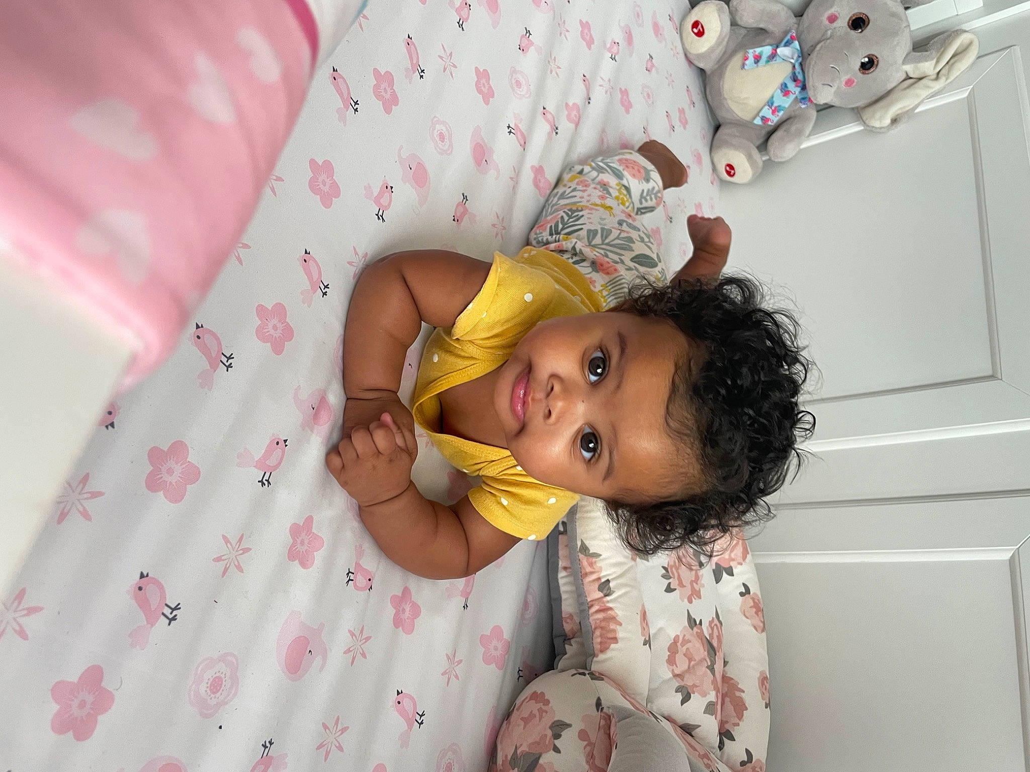 Kaylani joined the competition — help win amazing prizes! baby, baby_products, baby_safety, baby_toddler_clothing, bedtime, child, comfort, fun, happy, linens, pattern, person, pink, room, toddler