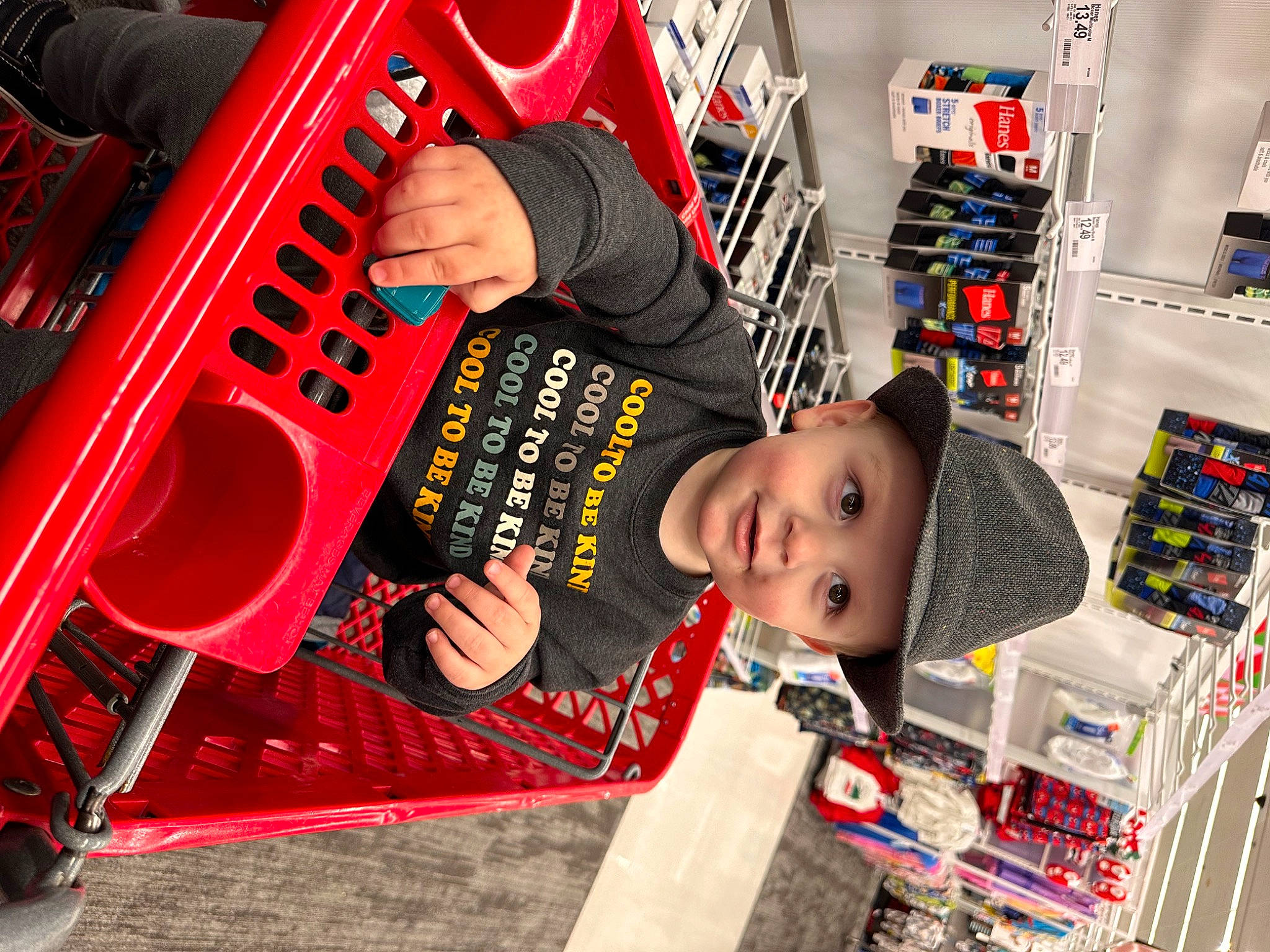 Waylon joined the competition — help win amazing prizes! automotive_design, baby, building, carmine, cart, child, customer, engineering, fun, headwear, machine, person, play, publication, retail, room, shelf, shopping, shopping_cart, t_shirt