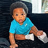 Leonidas is registered to the contest to win money with this photo: baby, child, portrait, sitting, couch, indoor, turquoise_shirt, white_sneakers, curly_hair, wide_eyes, surprised_expression, black_blanket, window, daylight, home, fashion, nike_logo, infant, close_up, photography