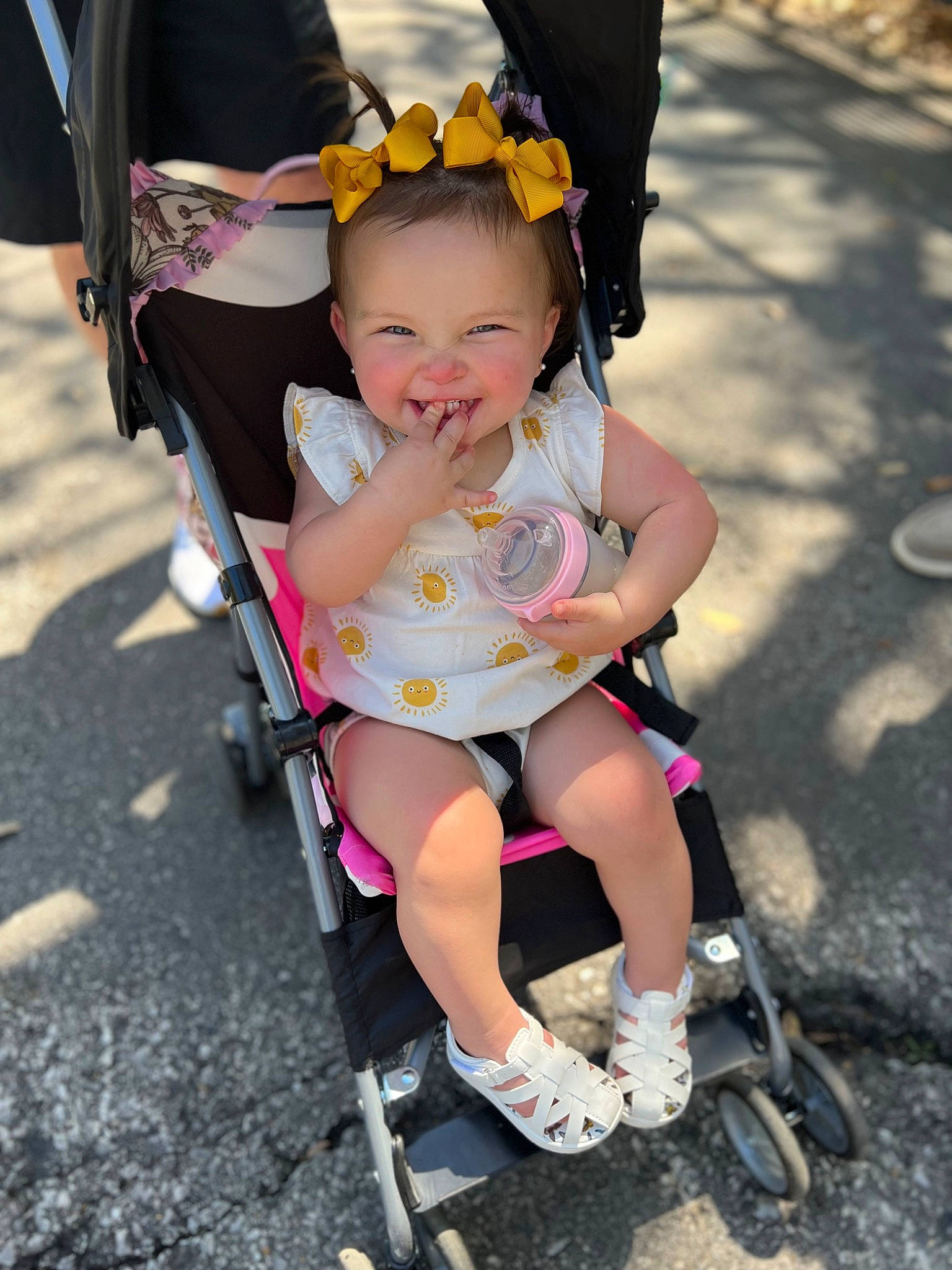 Briggs joined the competition — help win amazing prizes! baby, baby_carriage, baby_products, baby_toddler_clothing, child, event, eye, fun, happy, joy, leg, leisure, person, photograph, pink, purple, recreation, shorts, snapshot, tire